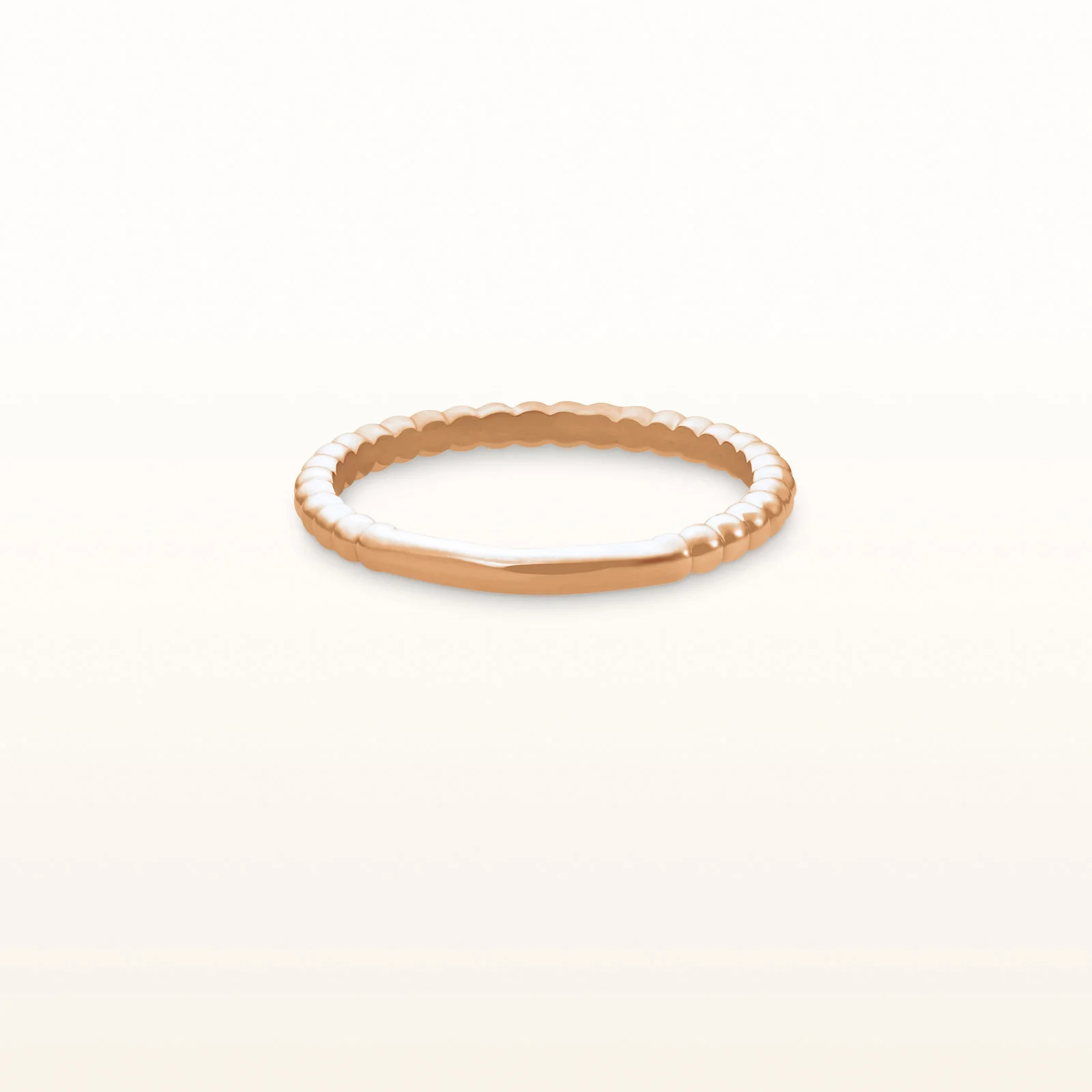 2.0 mm Stackable Beaded Band in 14kt Rose Gold - Image 3