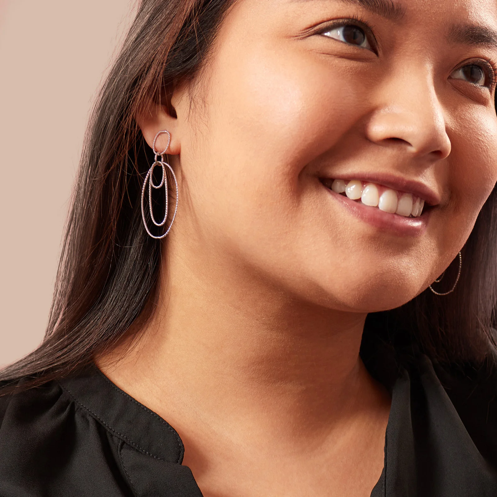 925 Sterling Silver Diamond Cut Multi-Sized Oval Shaped Drop Earrings - Image 5