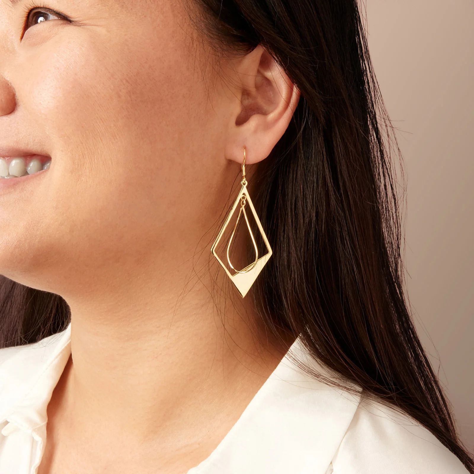 925 Sterling Silver Dual Shape Dangle Earrings - Image 4