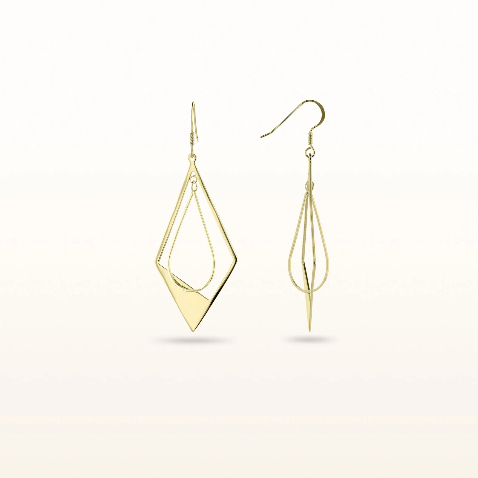 925 Sterling Silver Dual Shape Dangle Earrings - Image 7