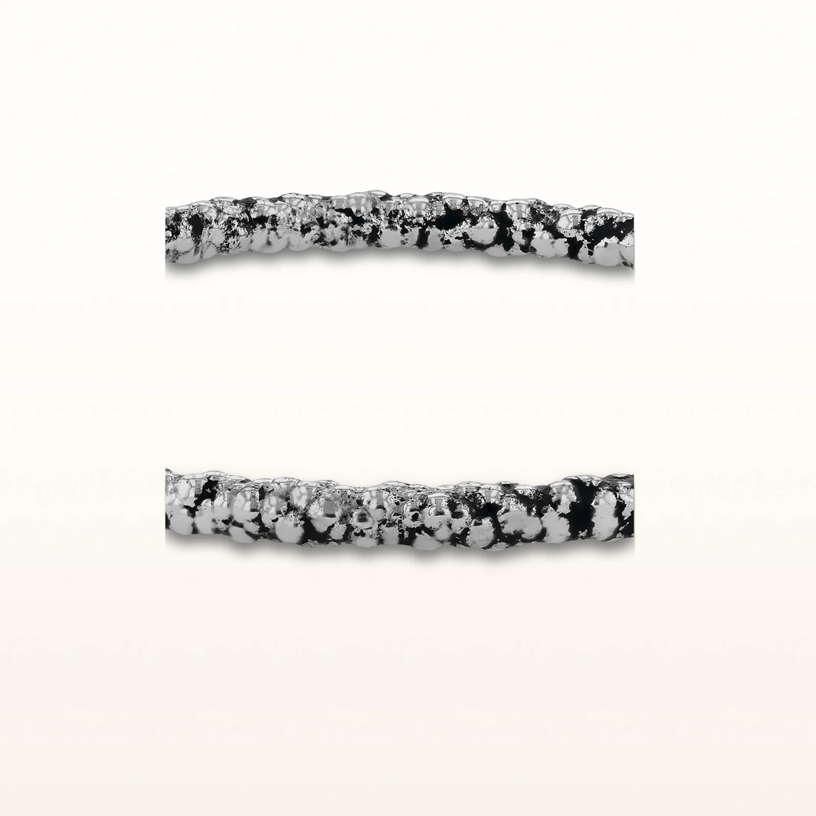 925 Sterling Silver Popcorn Textured Bangle Bracelet - Image 3