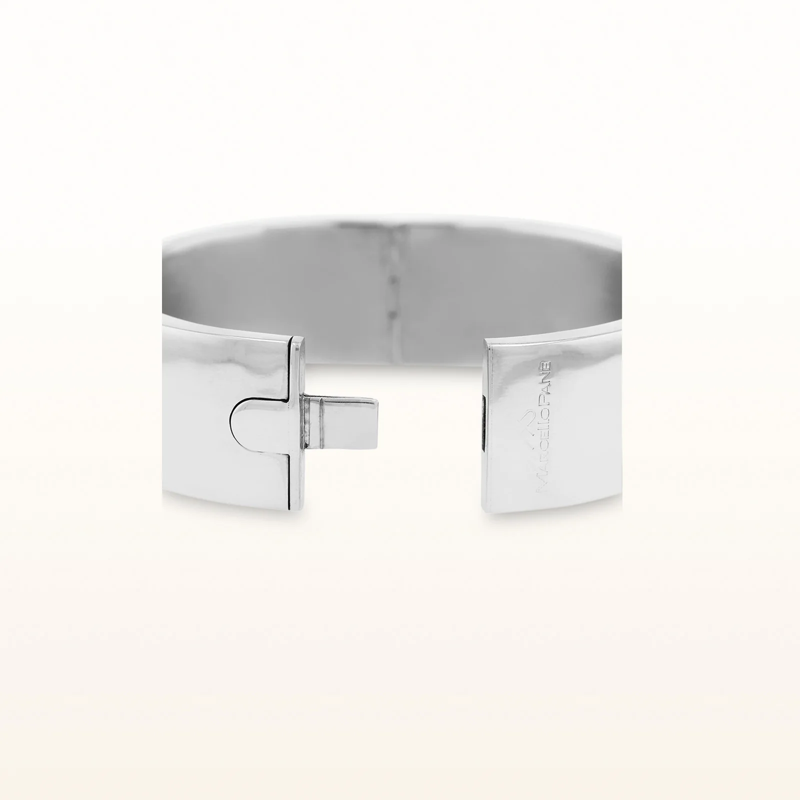 925 Sterling Silver Wide High Polish Hinged Bangle - Image 3