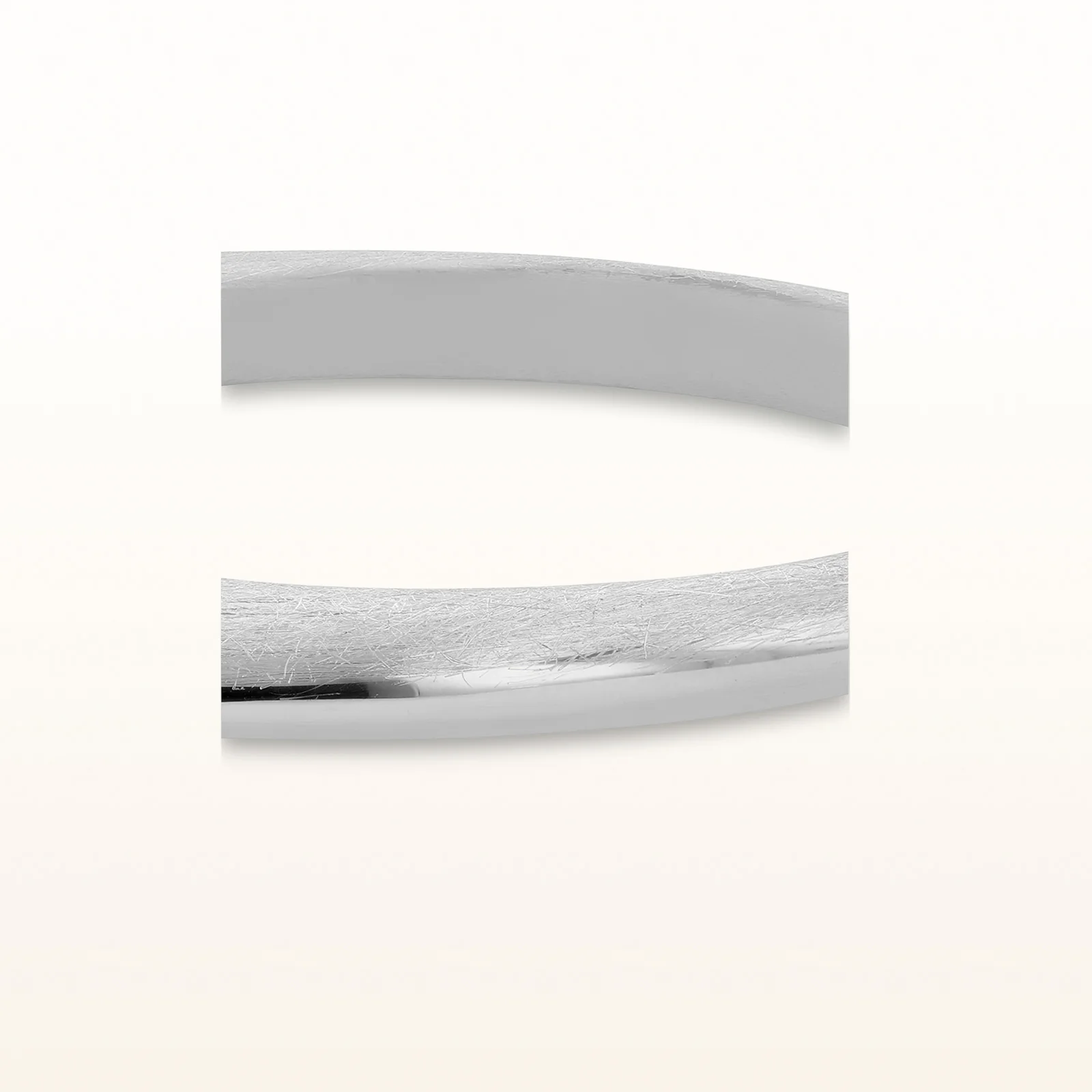 925 Sterling Silver Wire Brushed Triangular Bangle Bracelet - Image 3