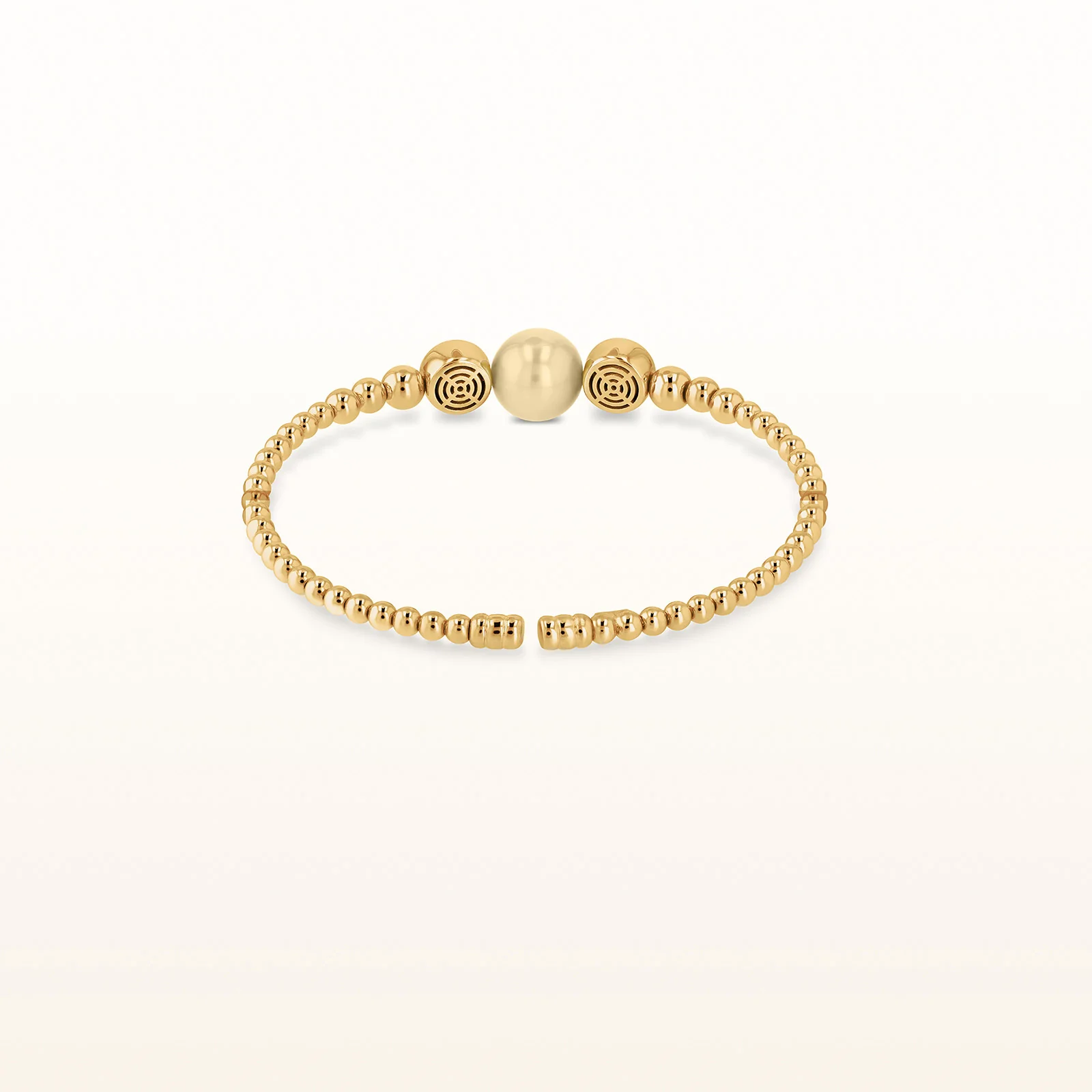 Cultured Golden South Sea Pearl and Diamond Flexible Beaded Cuff Bracelet in 18kt Yellow Gold - Image 3