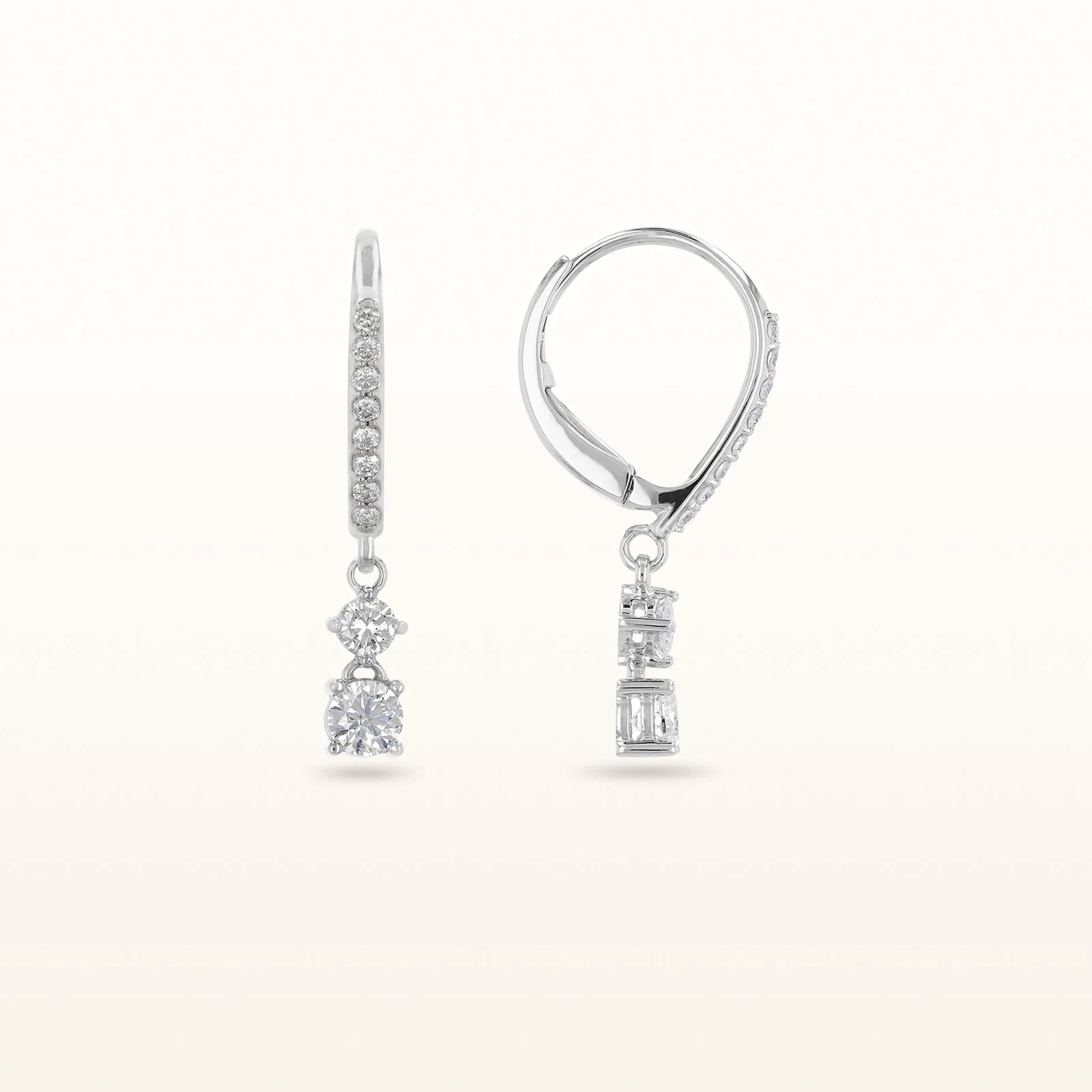 1.00 ctw Diamond Drop Earrings - Image 3