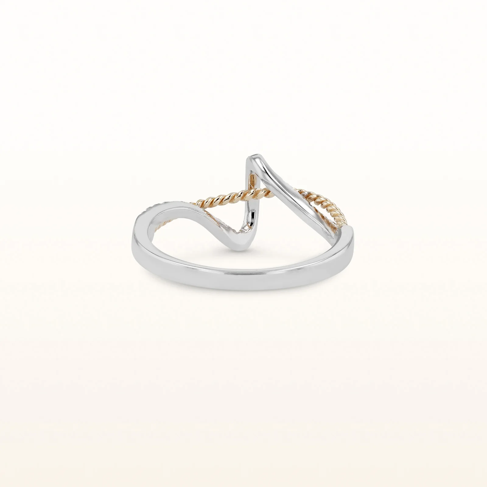 Diamond Two-Tone Wave Ring in 14kt Gold - Image 3