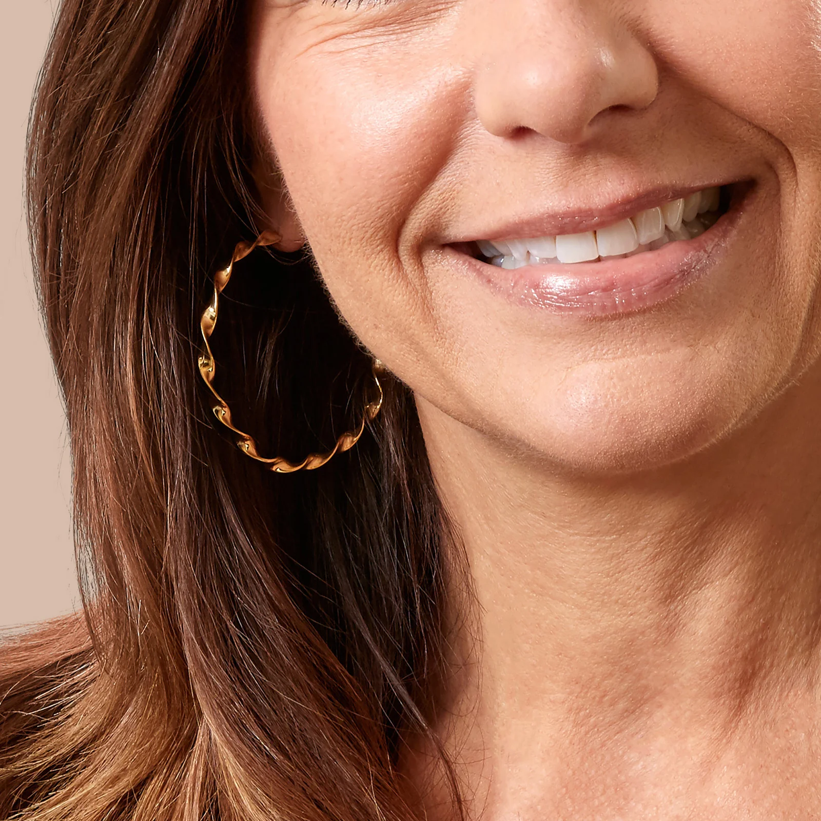 Gold Plated 925 Sterling Silver Large Twisted Hoop Earrings - Image 5