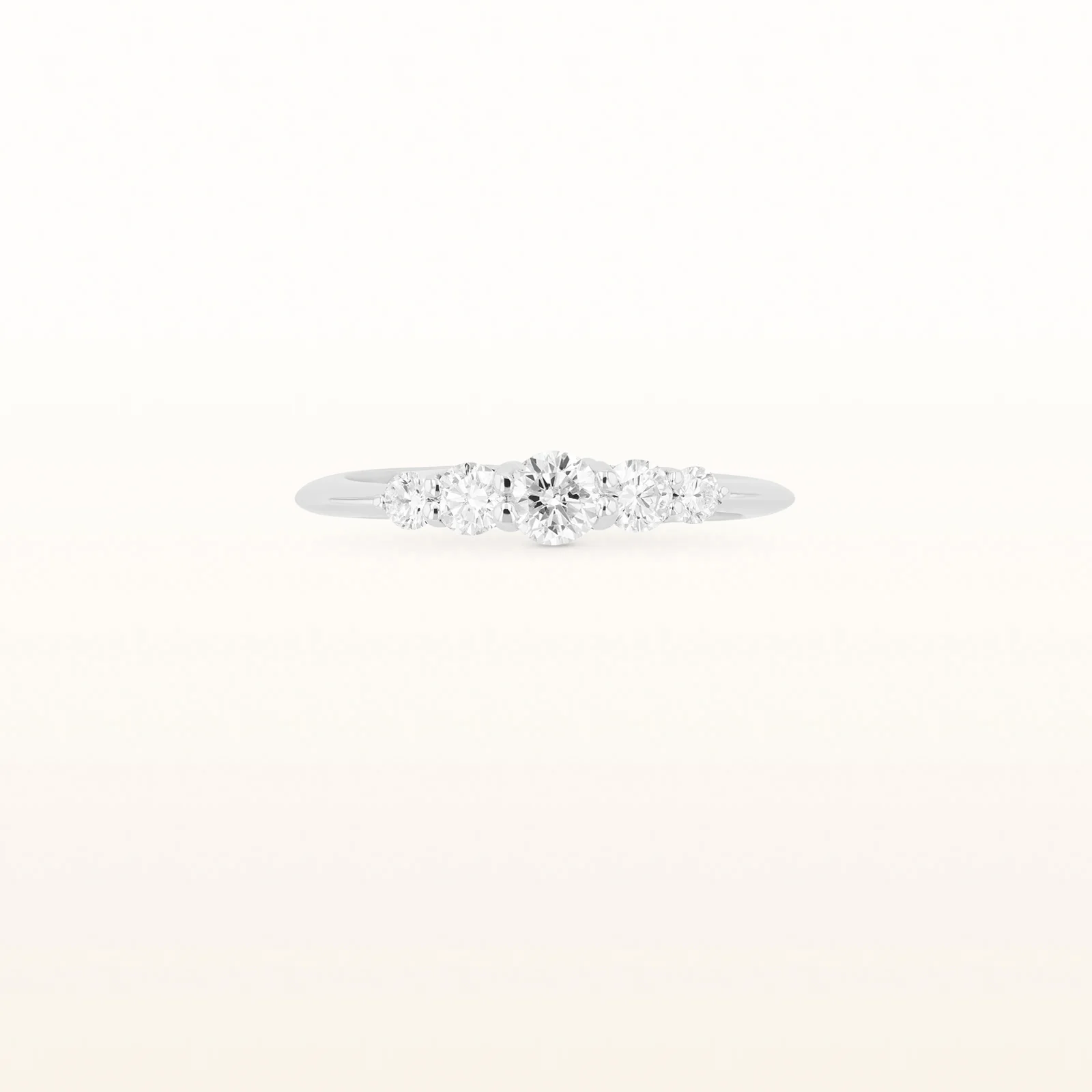 Graduated 5-Stone Diamond Anniversary Ring in 14kt White Gold - Image 6