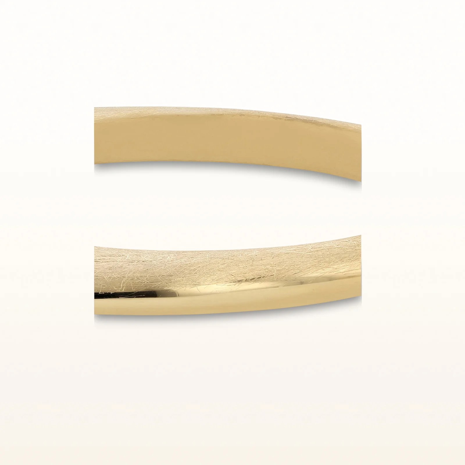 LeoDaniels Yellow Gold Plated 925 Sterling Silver Wire Brushed Triangular Bangle Bracelet - Image 3