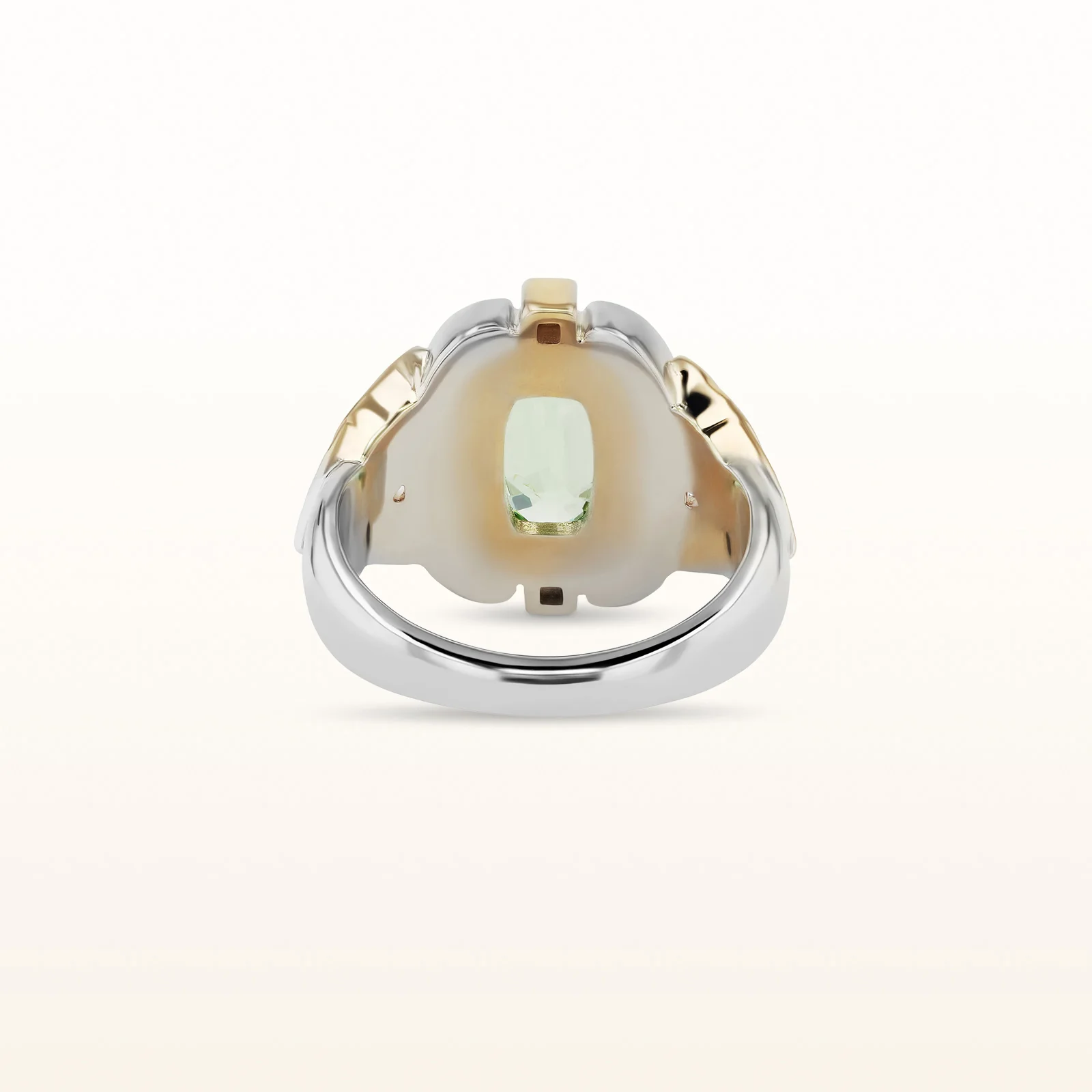 One-of-a-Kind Tsavorite Garnet and Diamond Ring in 14kt White and Yellow Gold - Image 3