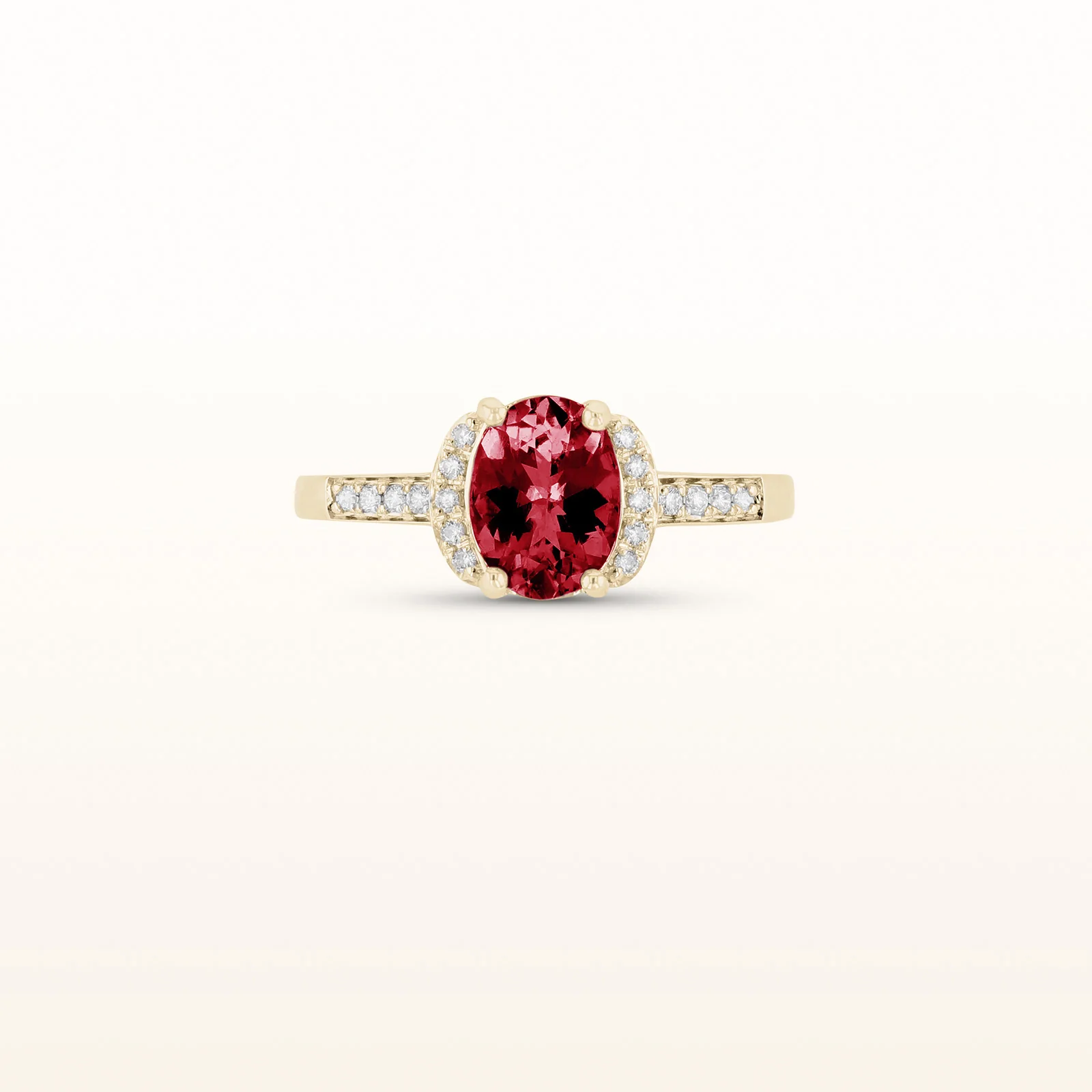 Oval Gemstone and Diamond Ring in 14kt Yellow Gold - Image 8