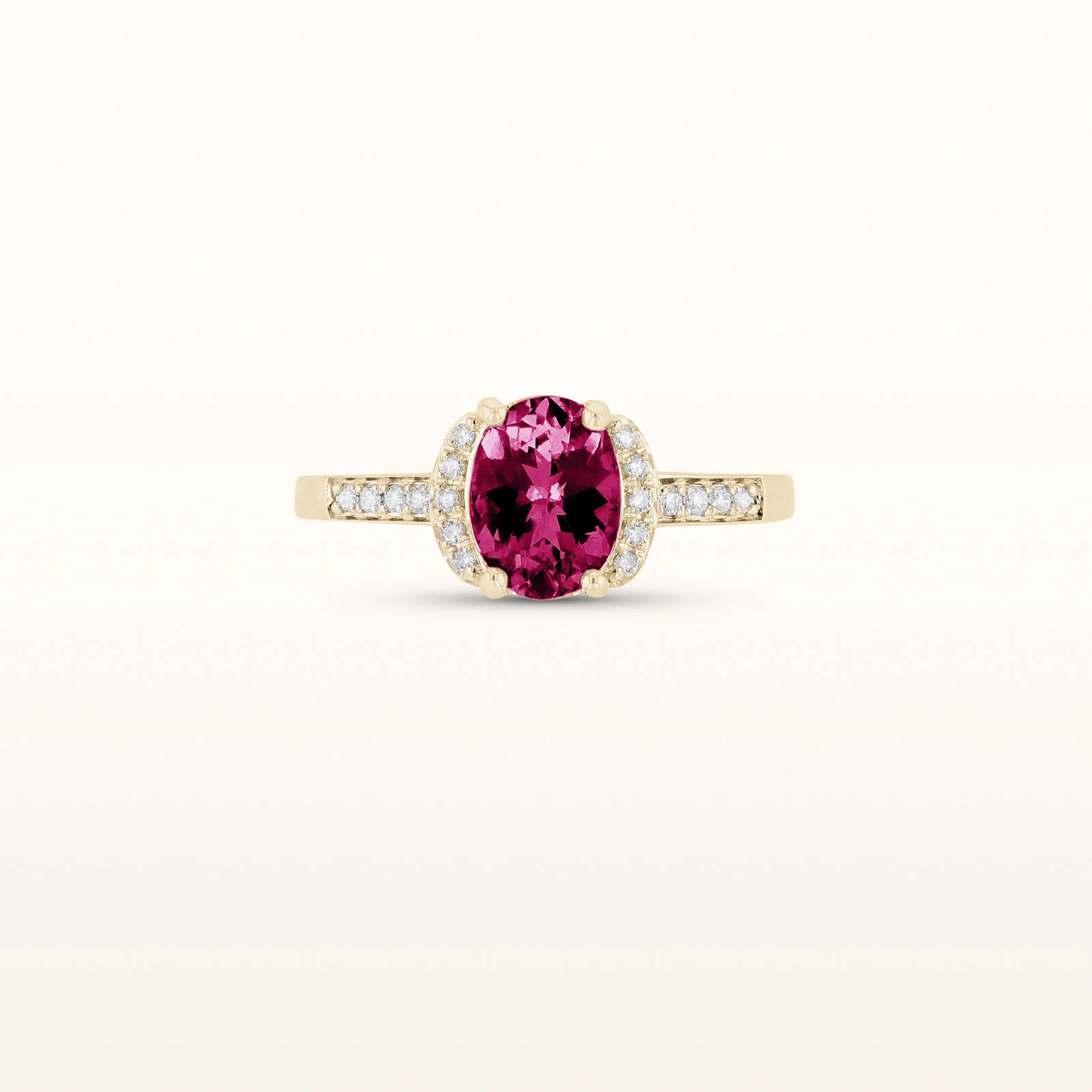 Oval Gemstone and Diamond Ring in 14kt Yellow Gold - Image 9