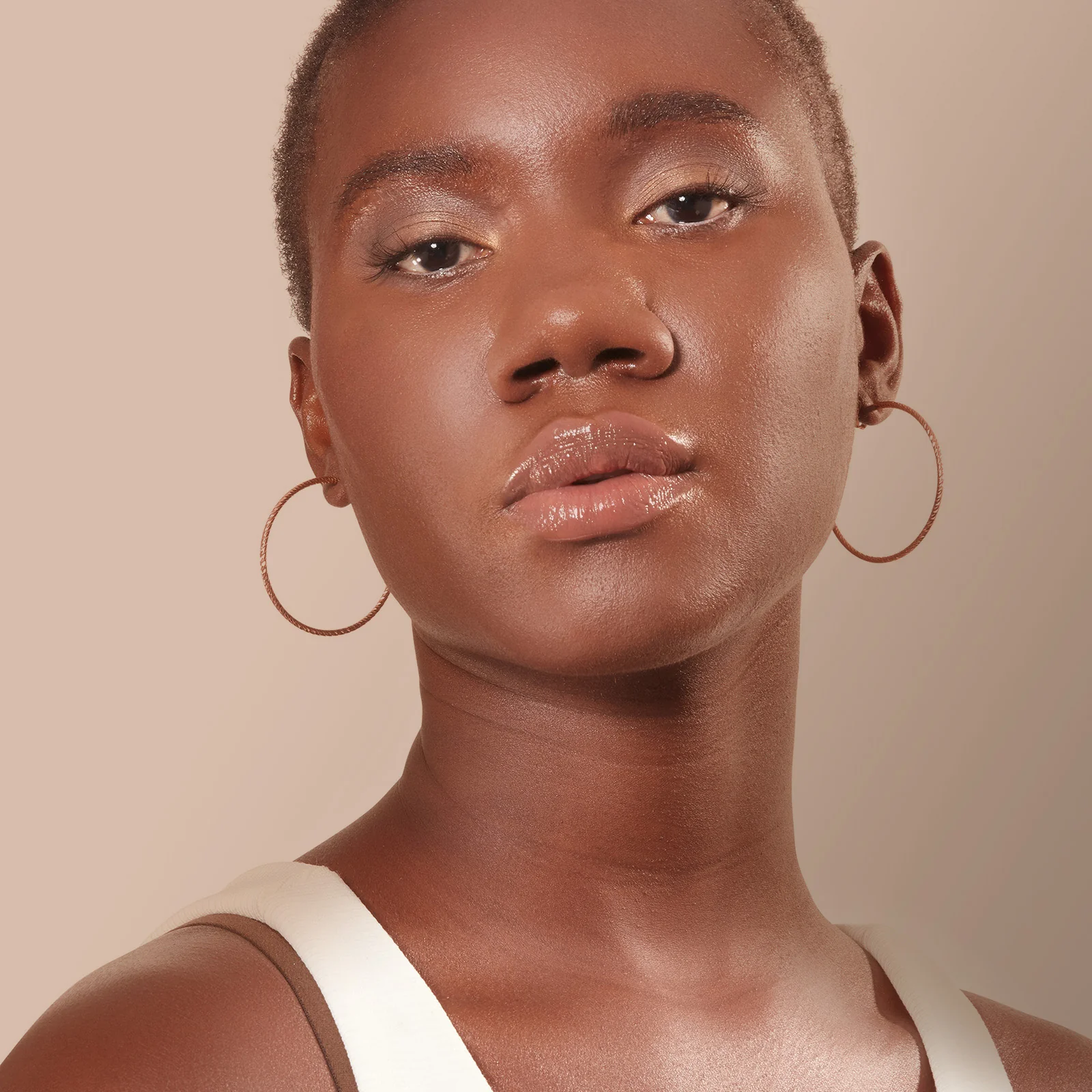 Rose Gold Plated 925 Sterling Silver 1.7-Inch Diamond Cut Hoop Earrings - Image 3