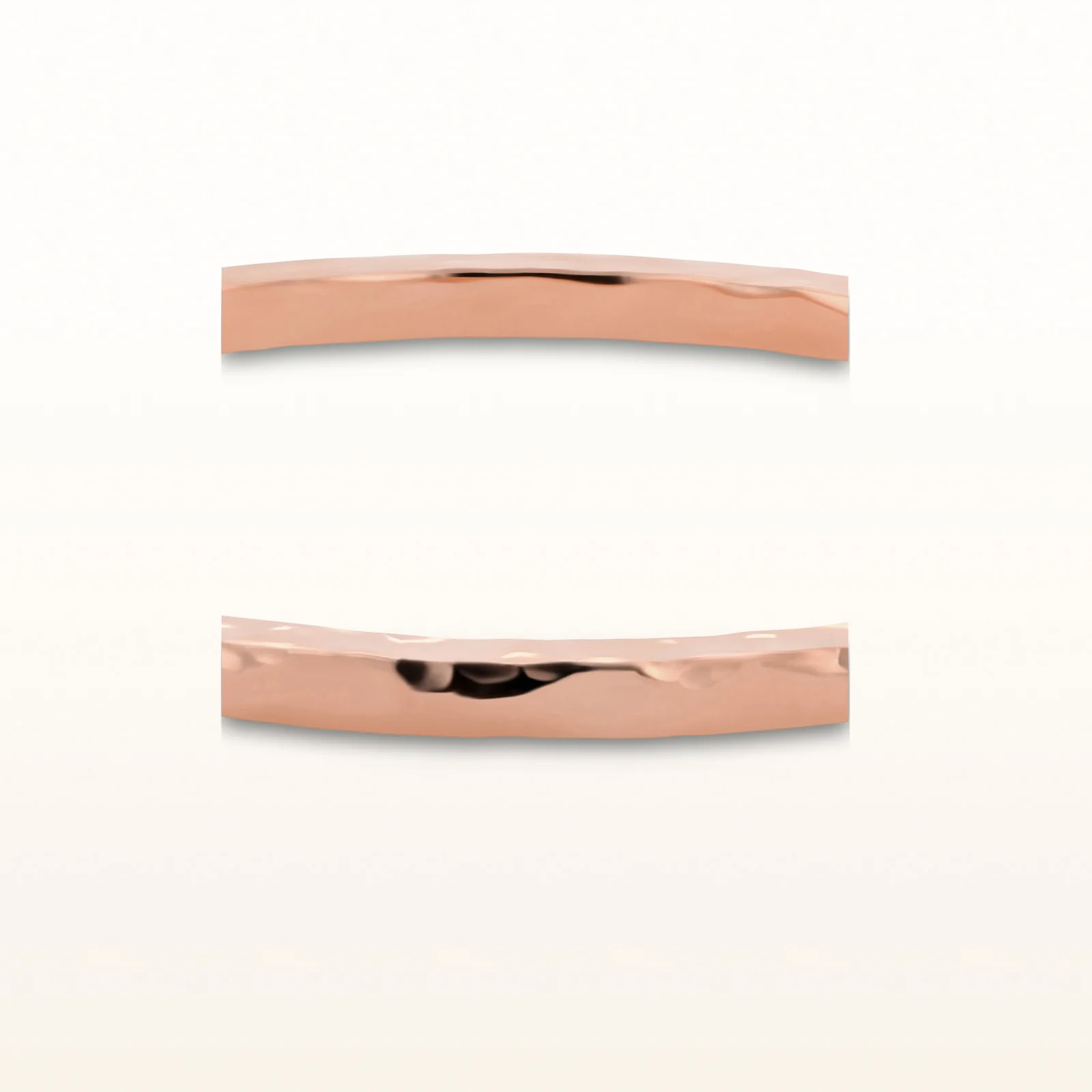 Rose Gold Plated 925 Sterling Silver Hammered Bangle - Image 3