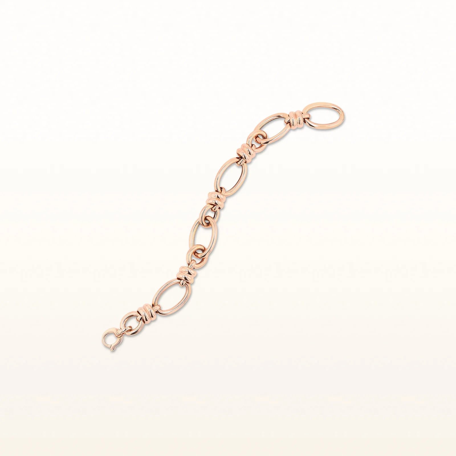 Rose Gold Plated 925 Sterling Silver Oval Link Bracelet - Image 3