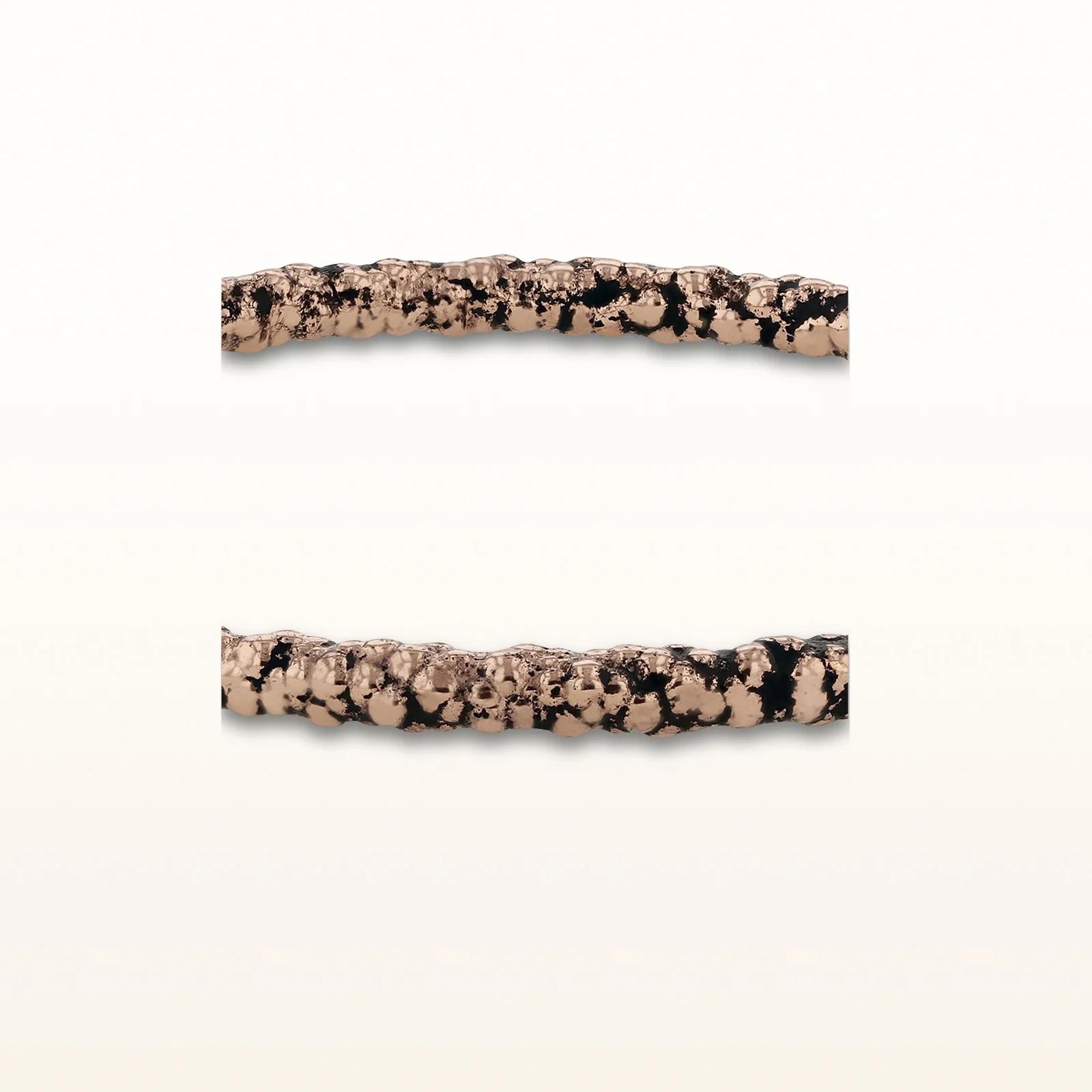 Rose Gold Plated 925 Sterling Silver Popcorn Textured Bangle Bracelet - Image 3