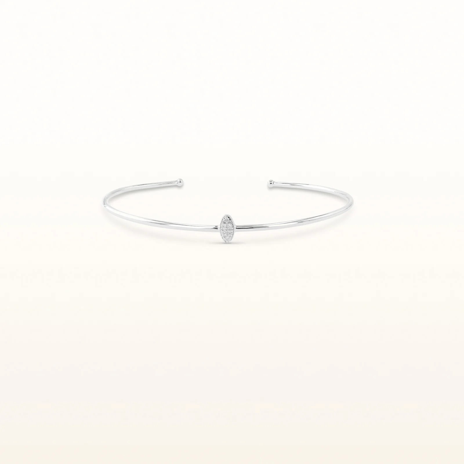 Round Diamond Marquise Shaped Cluster Cuff Bracelet - Image 6