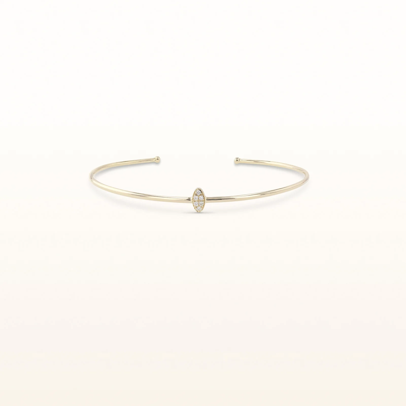 Round Diamond Marquise Shaped Cluster Cuff Bracelet - Image 7