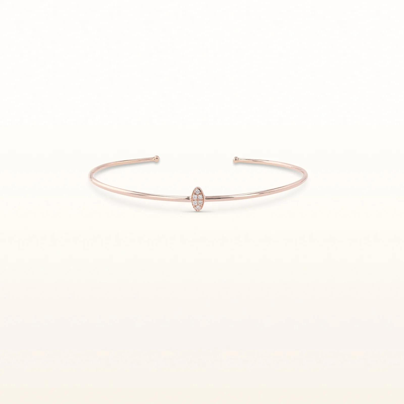 Round Diamond Marquise Shaped Cluster Cuff Bracelet - Image 8