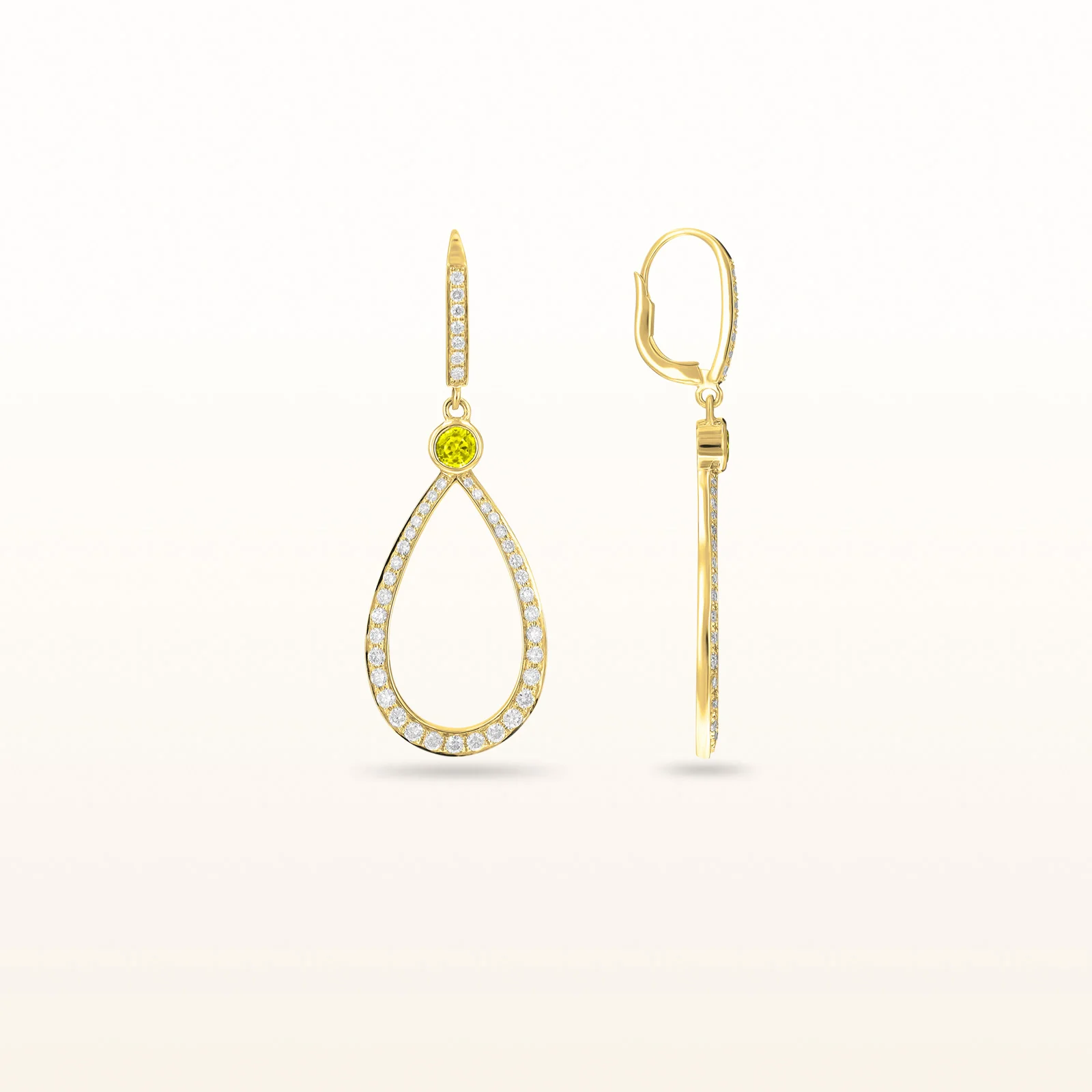 Round Diamond or Gemstone Teardrop Dangle Earrings in 14kt White Gold - Image 13