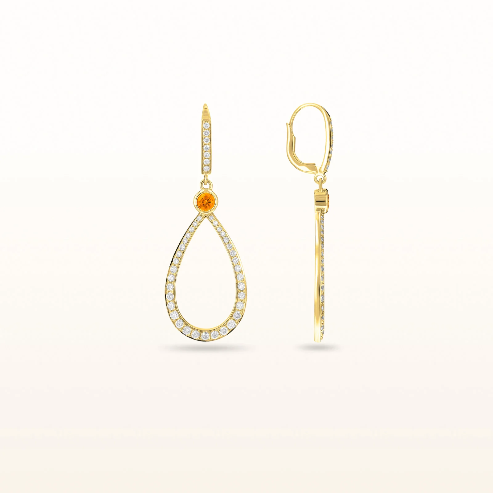 Round Diamond or Gemstone Teardrop Dangle Earrings in 14kt White Gold - Image 15