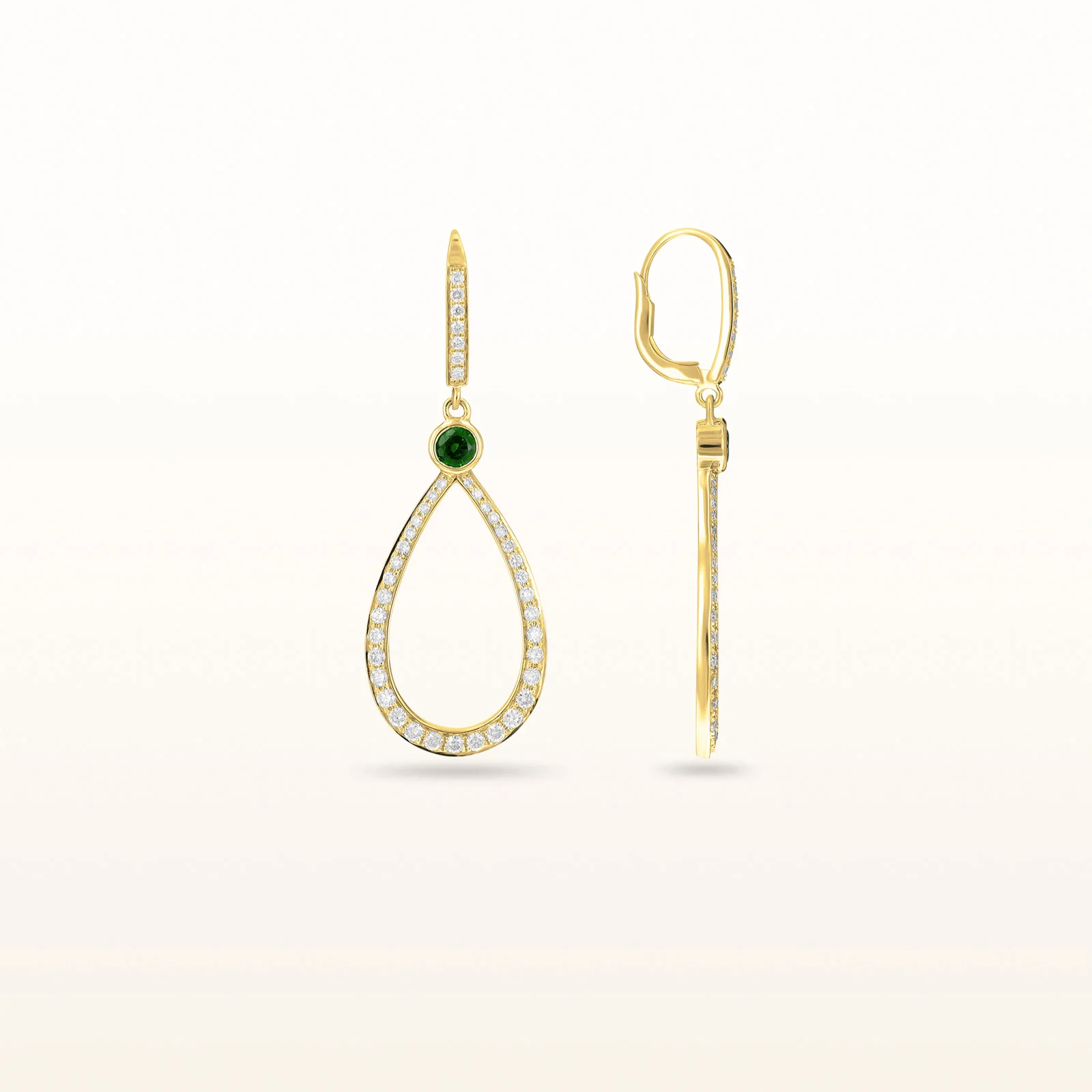 Round Diamond or Gemstone Teardrop Dangle Earrings in 14kt White Gold - Image 19