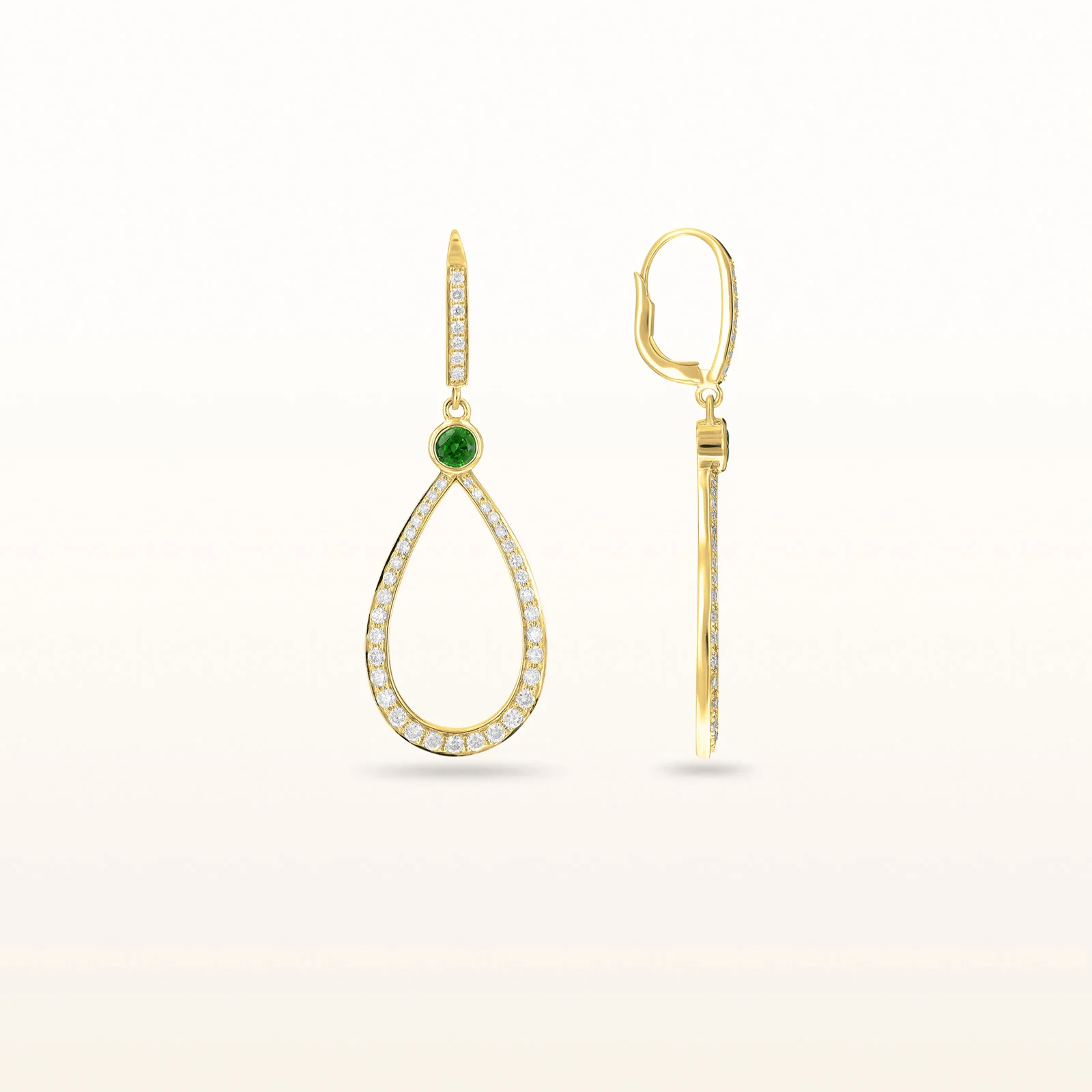 Round Diamond or Gemstone Teardrop Dangle Earrings in 14kt White Gold - Image 23