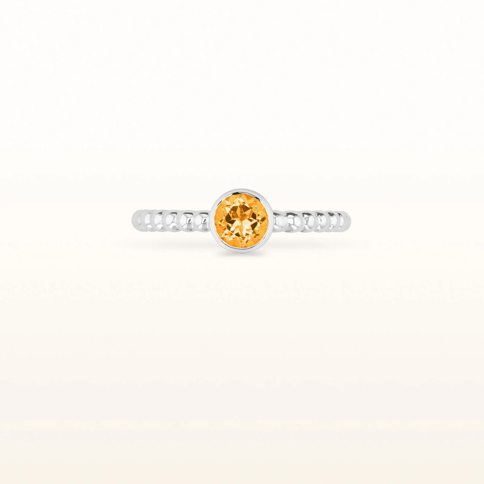 5.0 mm Round Gemstone Stackable Beaded Ring in 14kt White Gold - Image 8