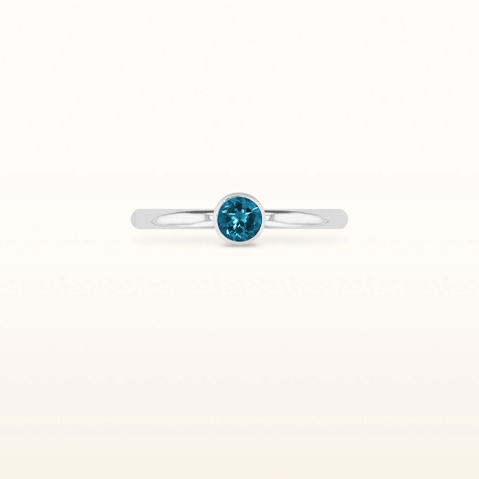 4.0 mm Round Gemstone or Diamond Stackable High Polish Ring in 14kt White Gold - Image 11