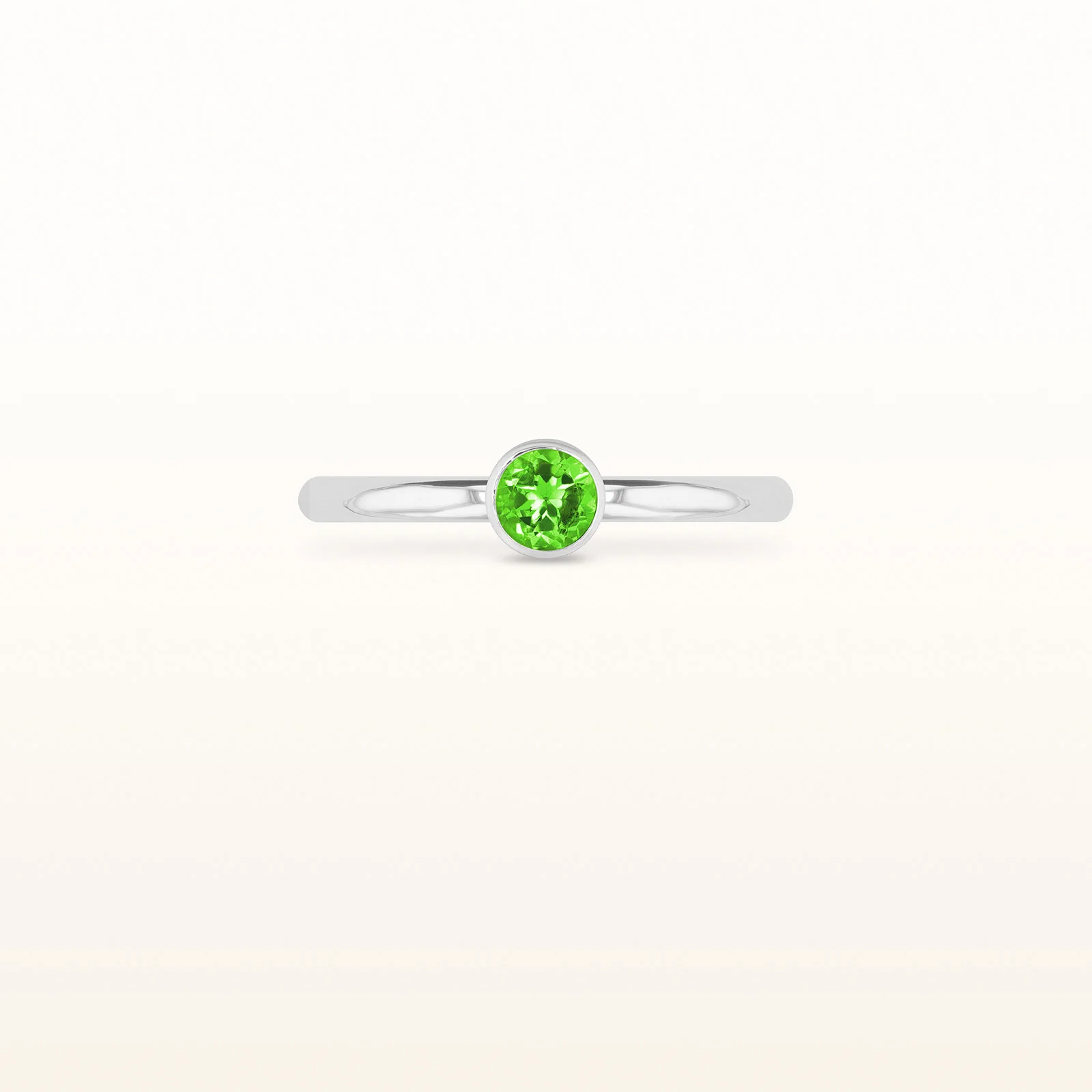 4.0 mm Round Gemstone or Diamond Stackable High Polish Ring in 14kt White Gold - Image 12