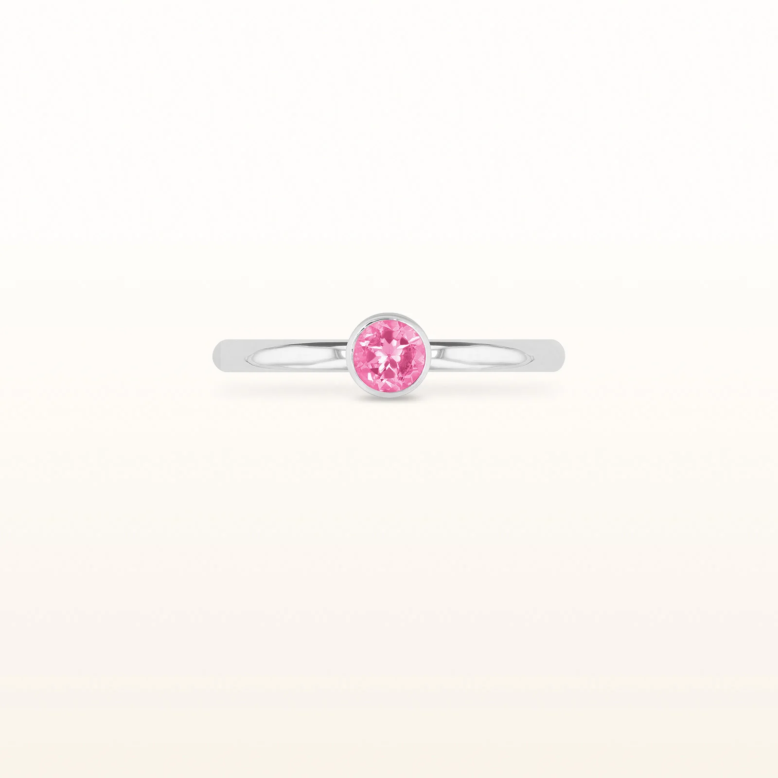 4.0 mm Round Gemstone or Diamond Stackable High Polish Ring in 14kt White Gold - Image 13