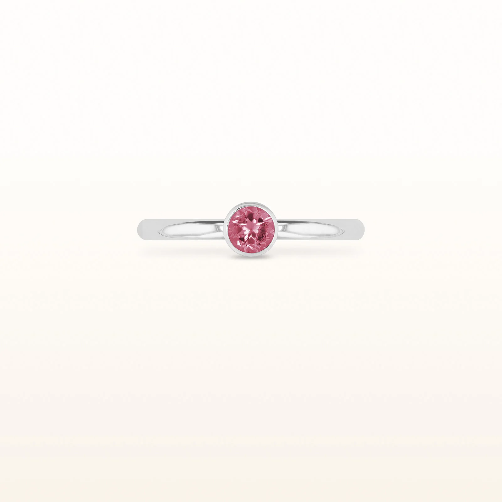 4.0 mm Round Gemstone or Diamond Stackable High Polish Ring in 14kt White Gold - Image 14