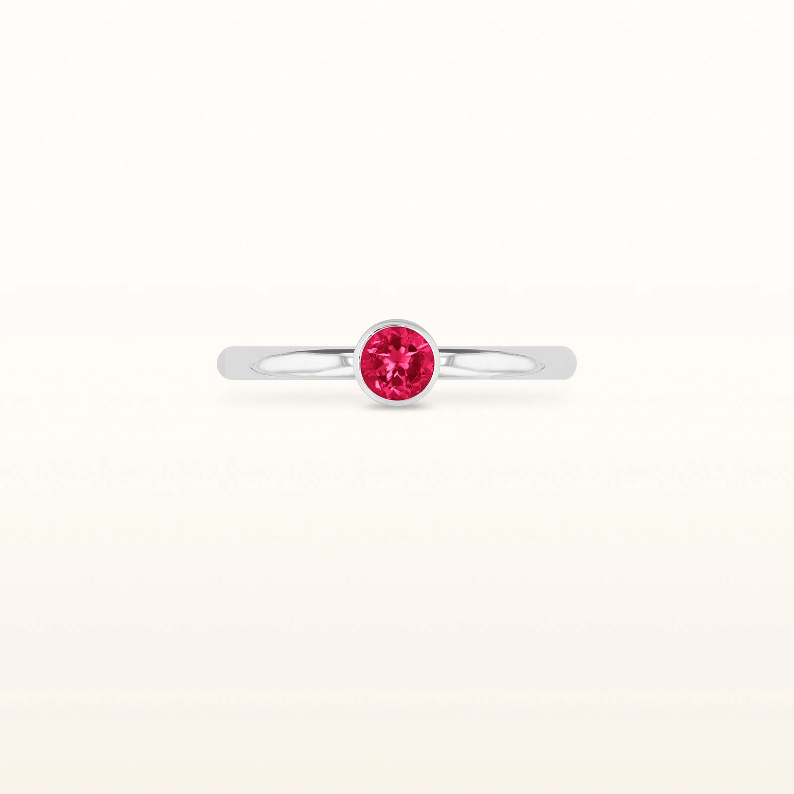 4.0 mm Round Gemstone or Diamond Stackable High Polish Ring in 14kt White Gold - Image 16