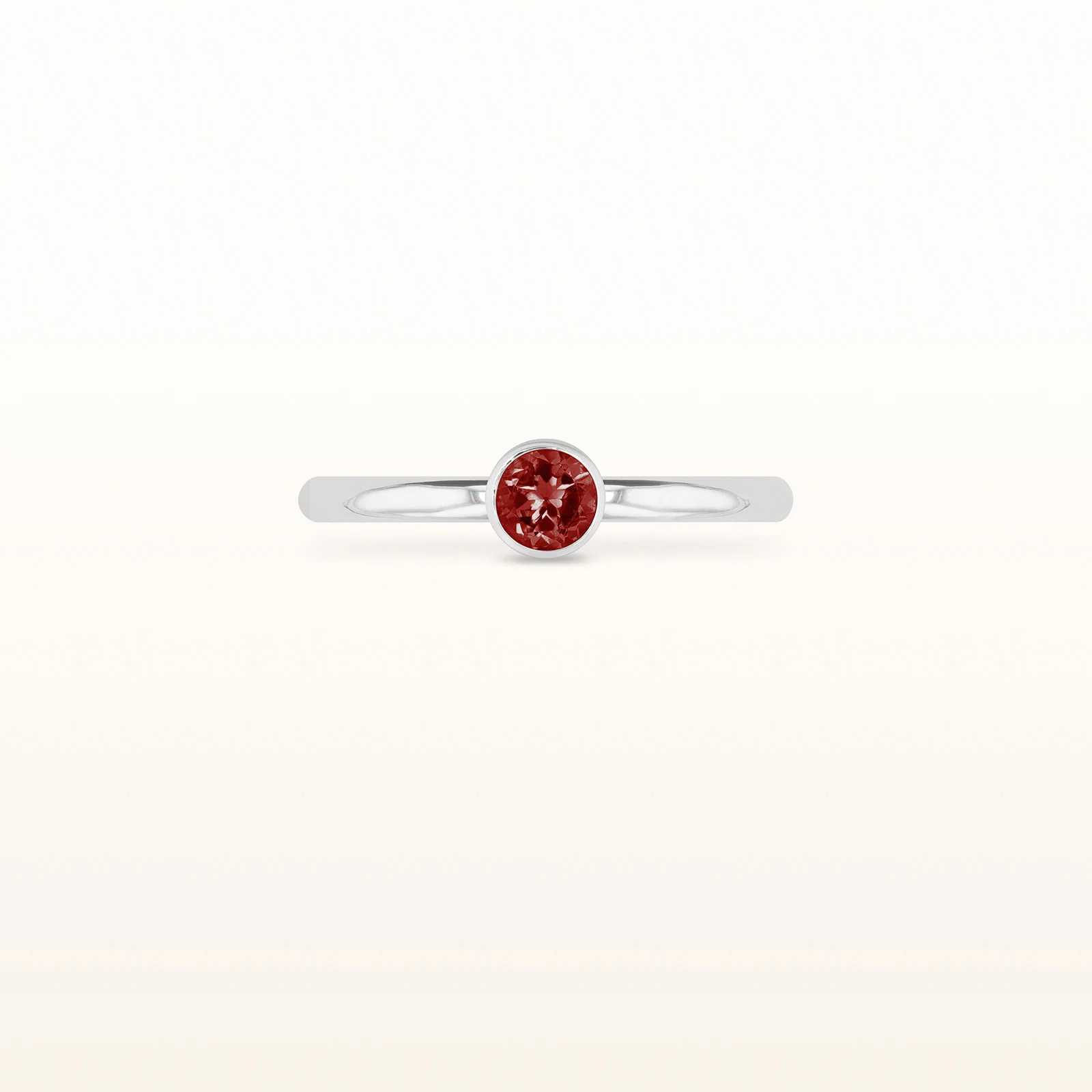 4.0 mm Round Gemstone or Diamond Stackable High Polish Ring in 14kt White Gold - Image 9