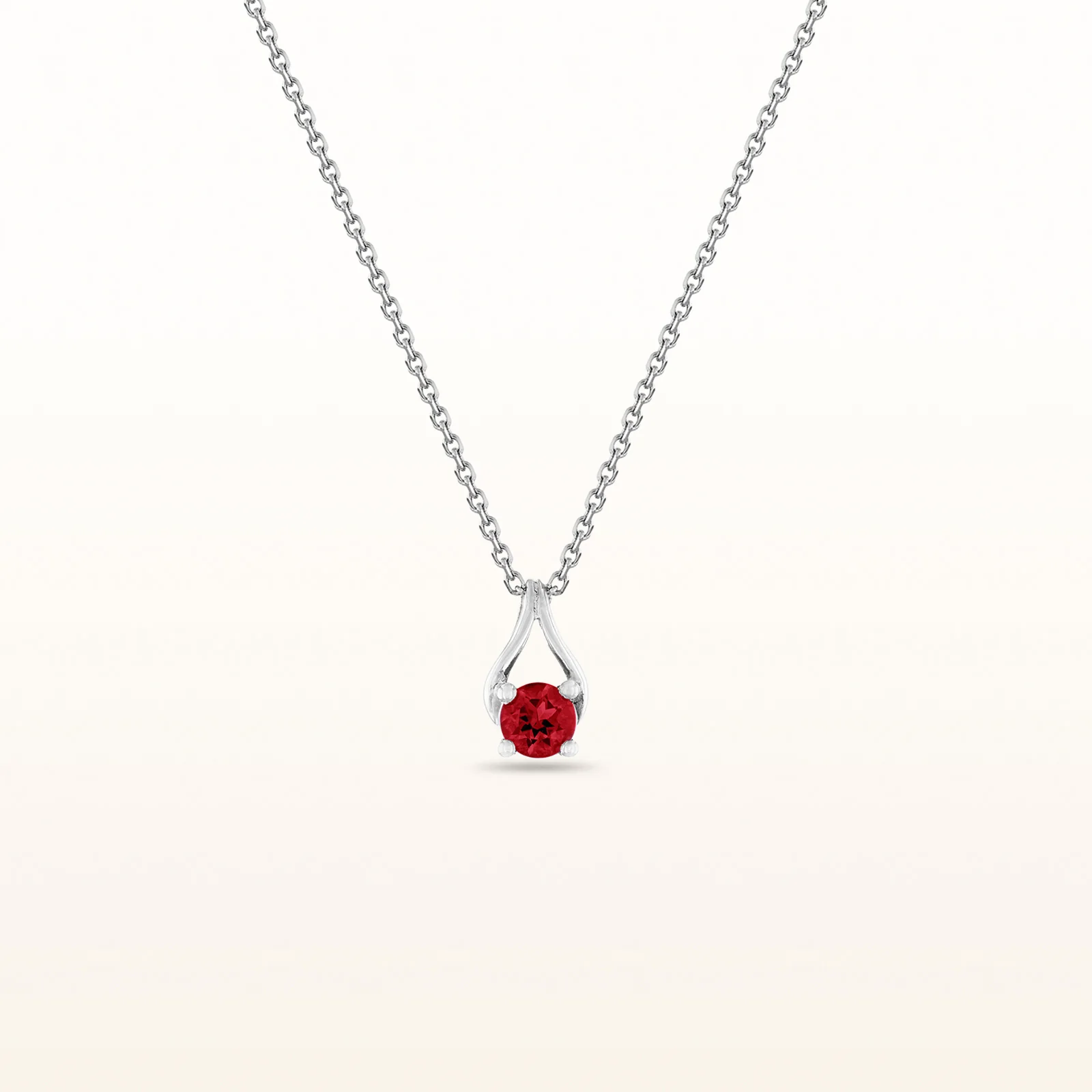 4.0 mm Round Gemstone Wishbone Pendant in 14kt White Gold - Image 10