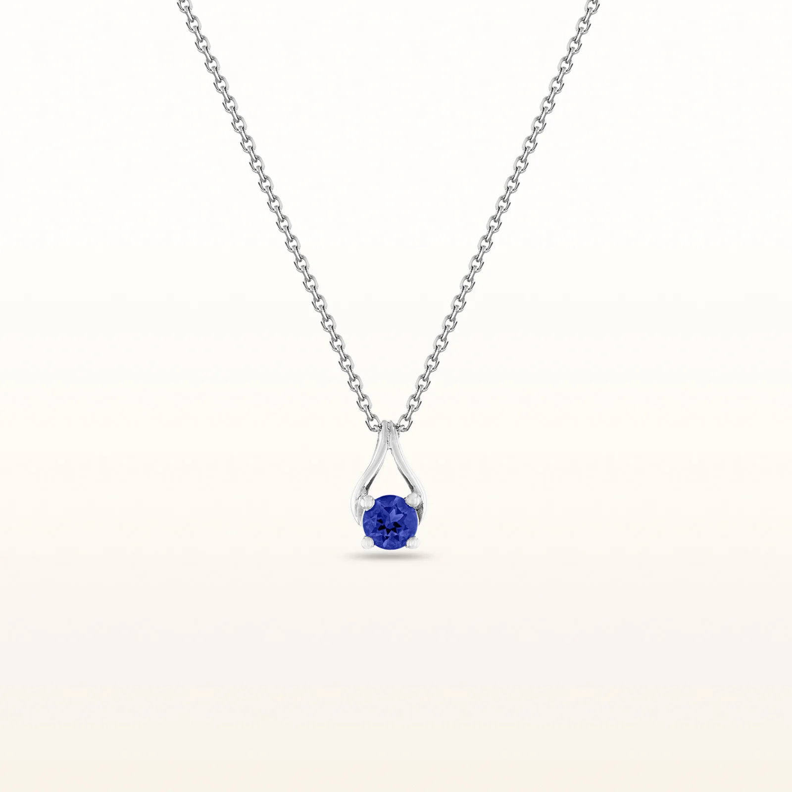 4.0 mm Round Gemstone Wishbone Pendant in 14kt White Gold - Image 11