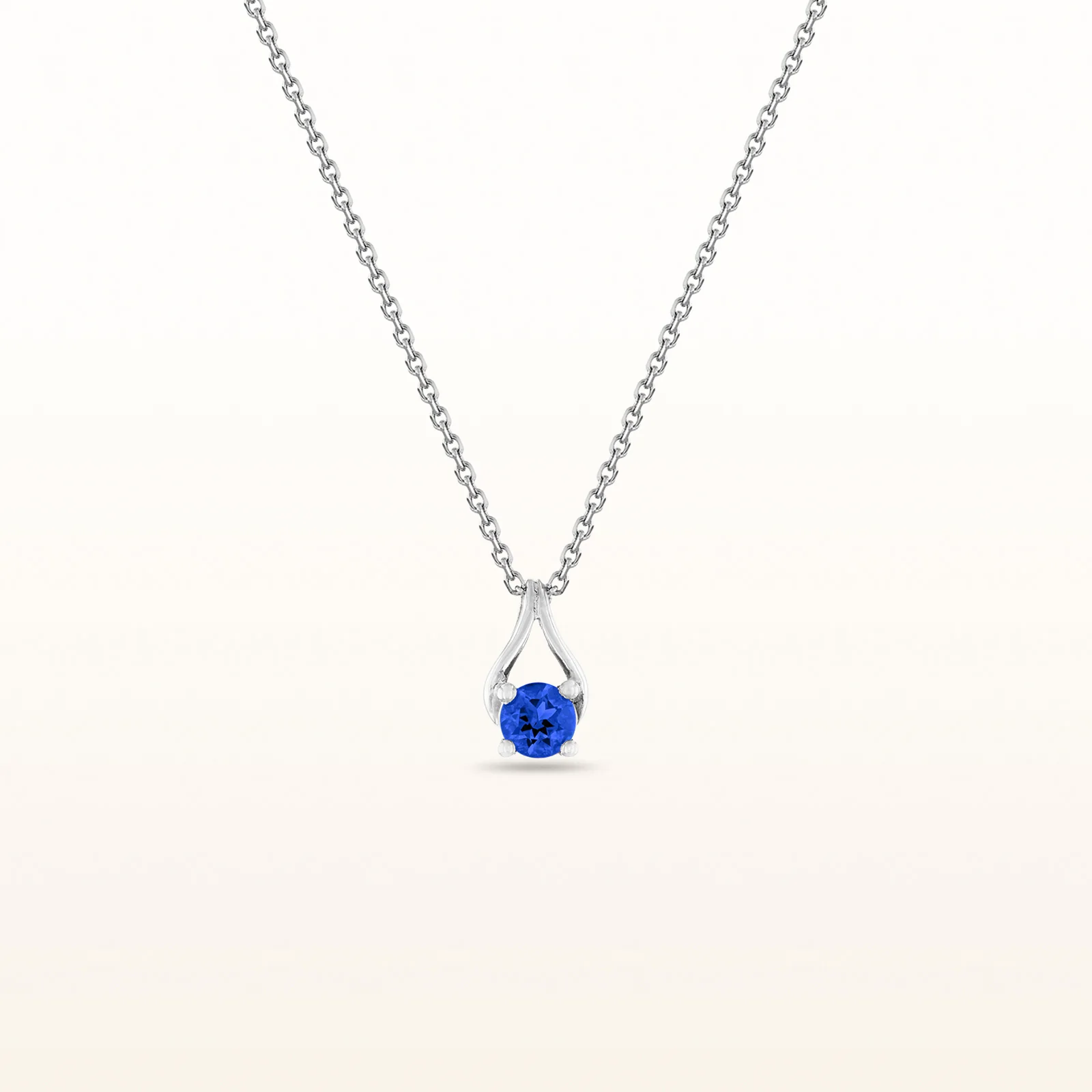 4.0 mm Round Gemstone Wishbone Pendant in 14kt White Gold - Image 6