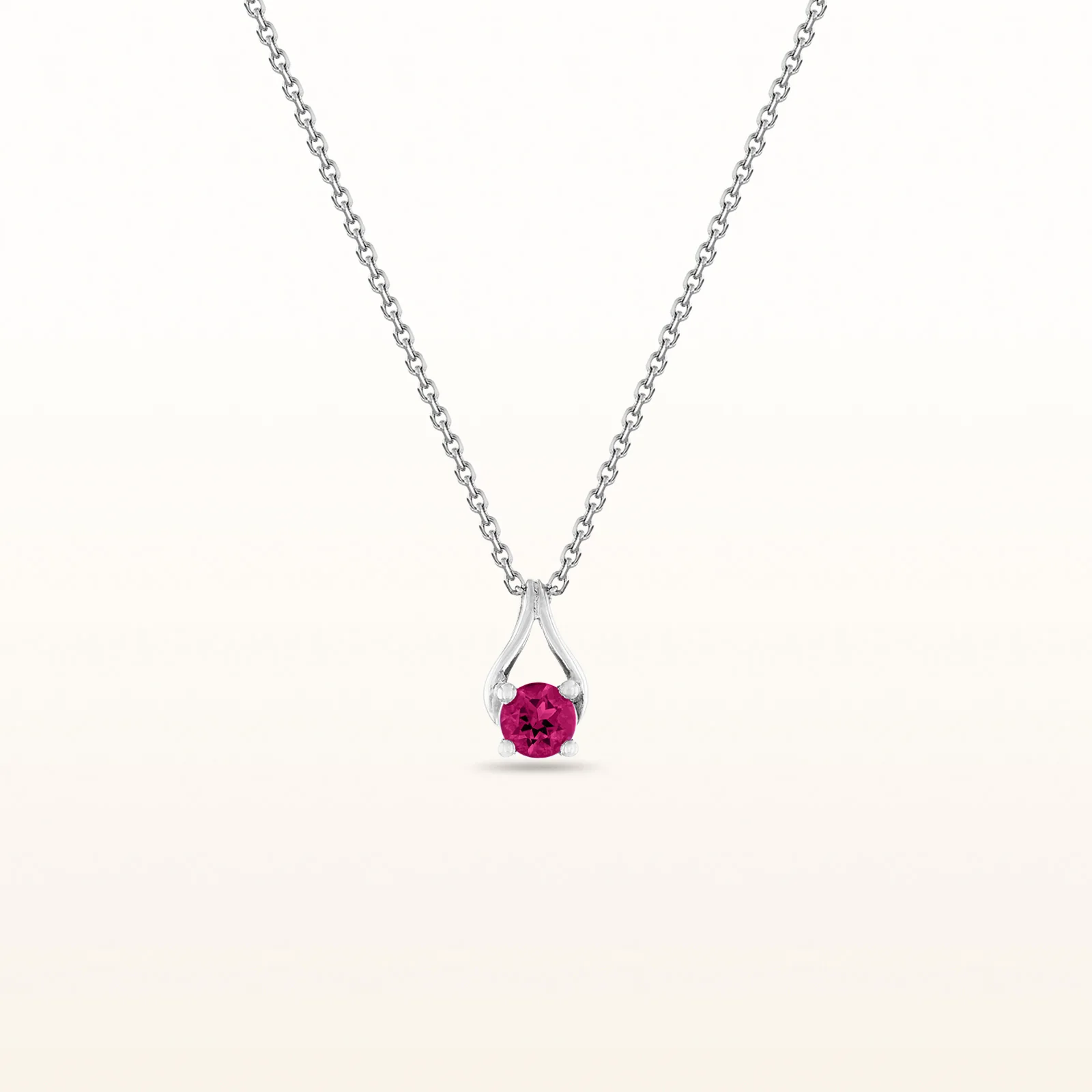 4.0 mm Round Gemstone Wishbone Pendant in 14kt White Gold - Image 9