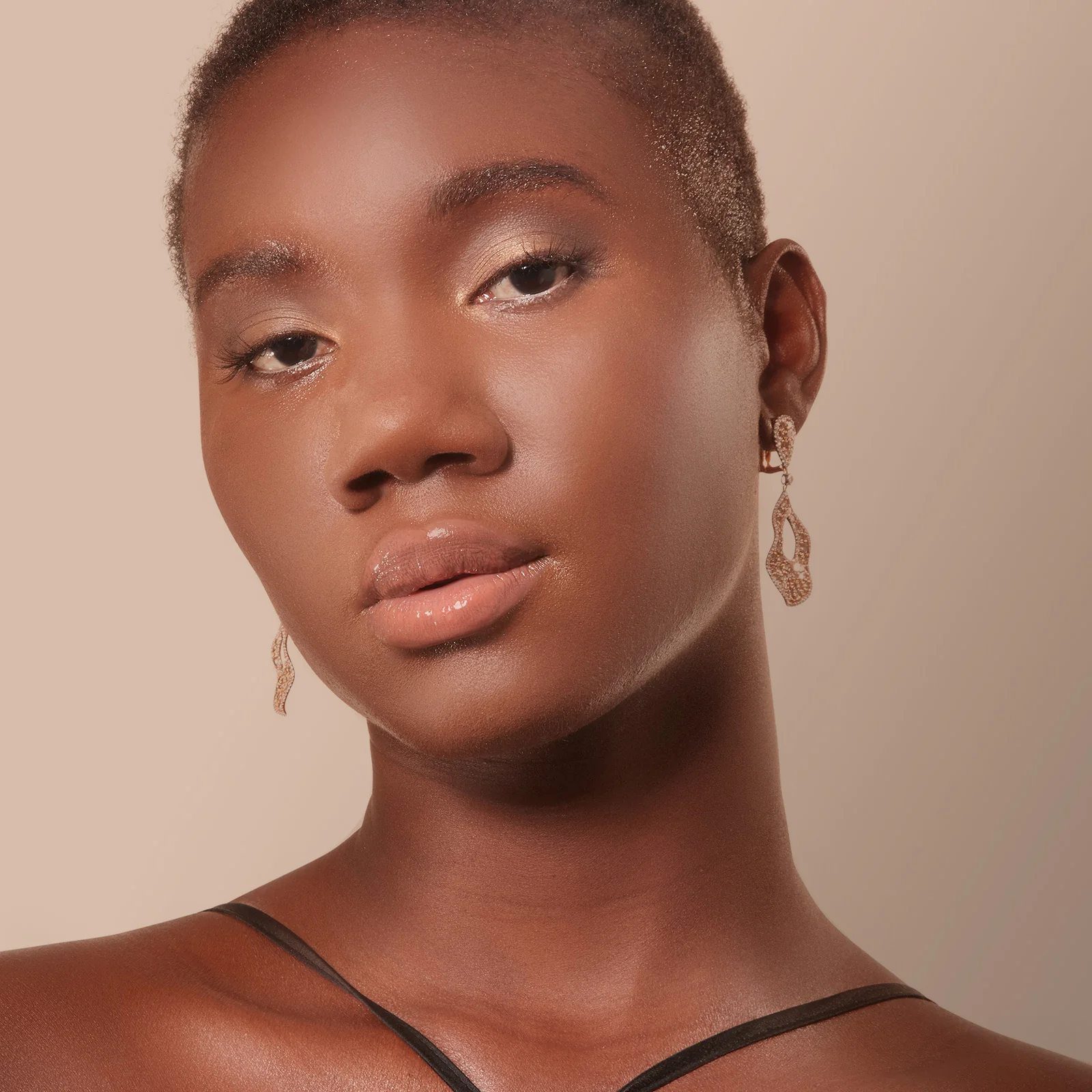 Teardrop Shaped Diamond Dangle Earrings in 18kt Rose Gold - Image 5