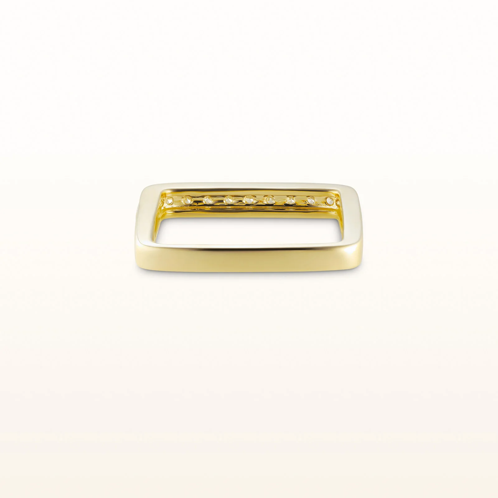 Square Shaped Round Diamond Ring in 14kt Yellow or White Gold - Image 3