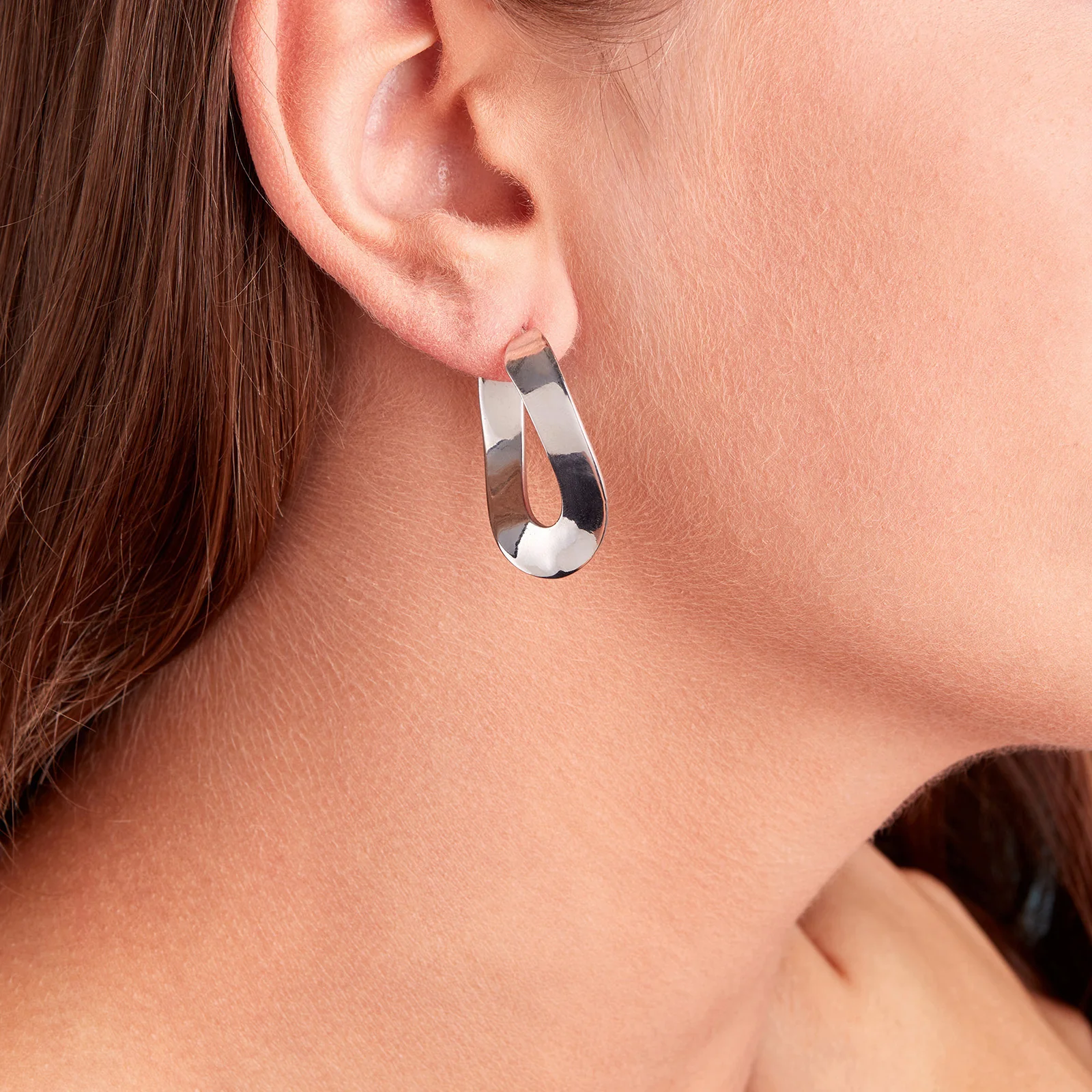 Sterling Silver Artistic Hoop Earrings - Image 5