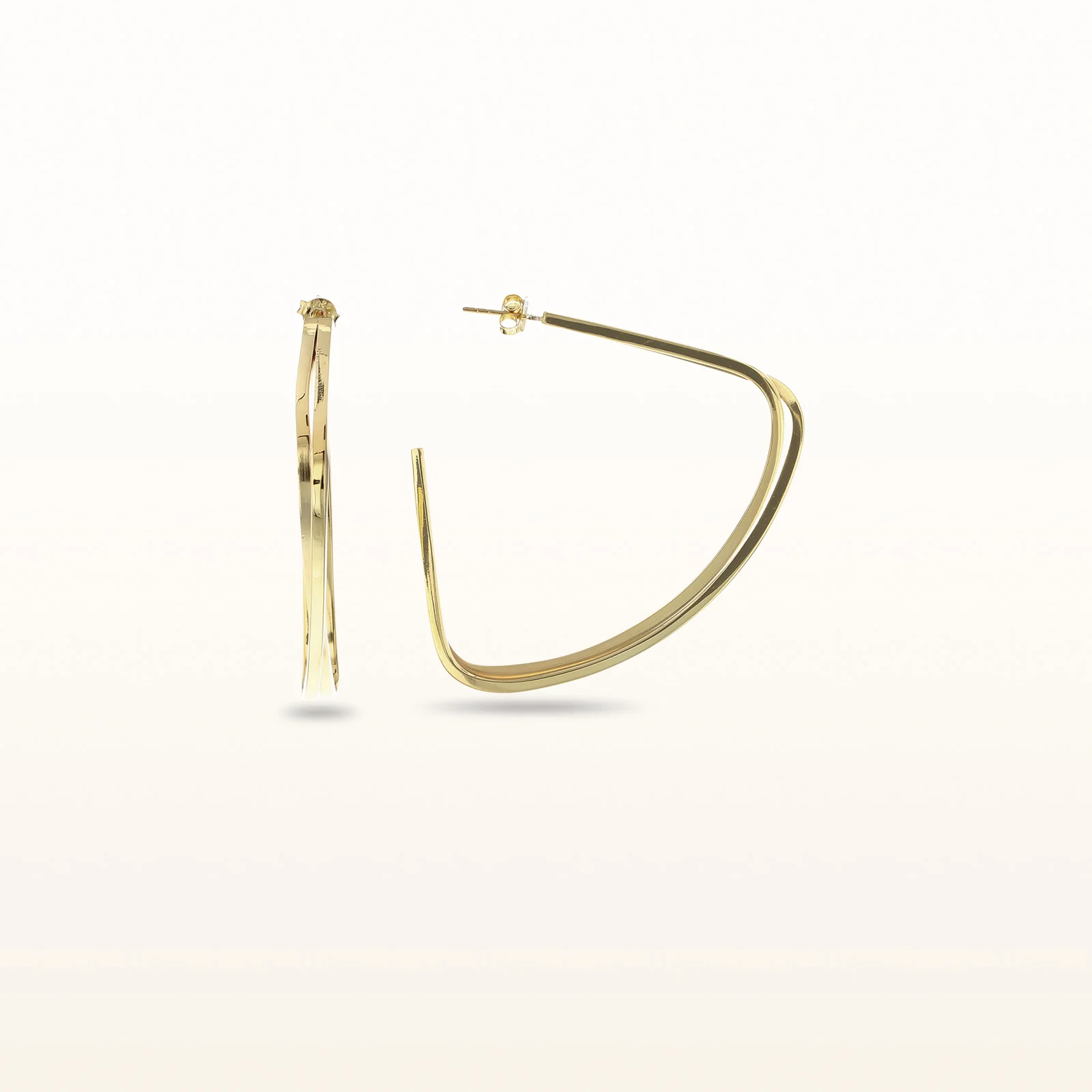 Sterling Silver Bent Hoop Earrings - Image 6