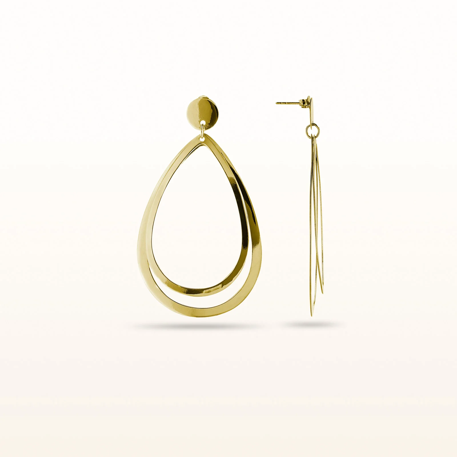 Sterling Silver Double Layer Teardrop Earrings - Image 6