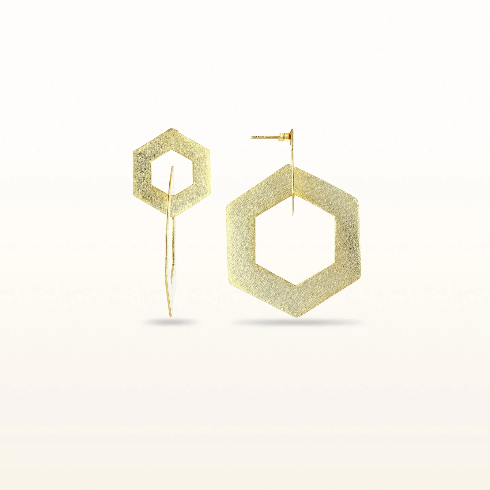 Sterling Silver Interlocked Hexagon Earrings - Image 7