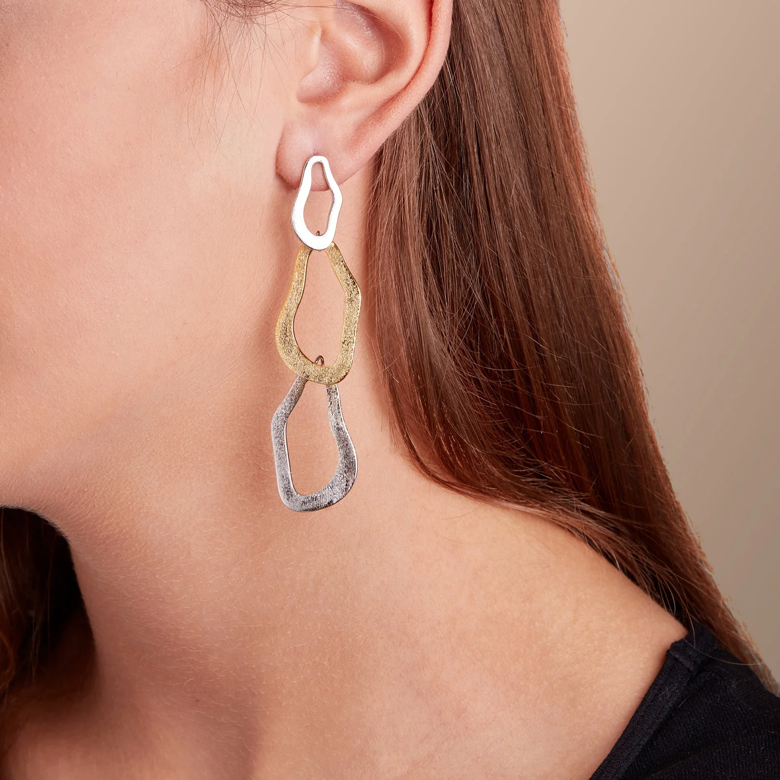 Sterling Silver Two-Tone Sinuous Drop Earrings - Image 5
