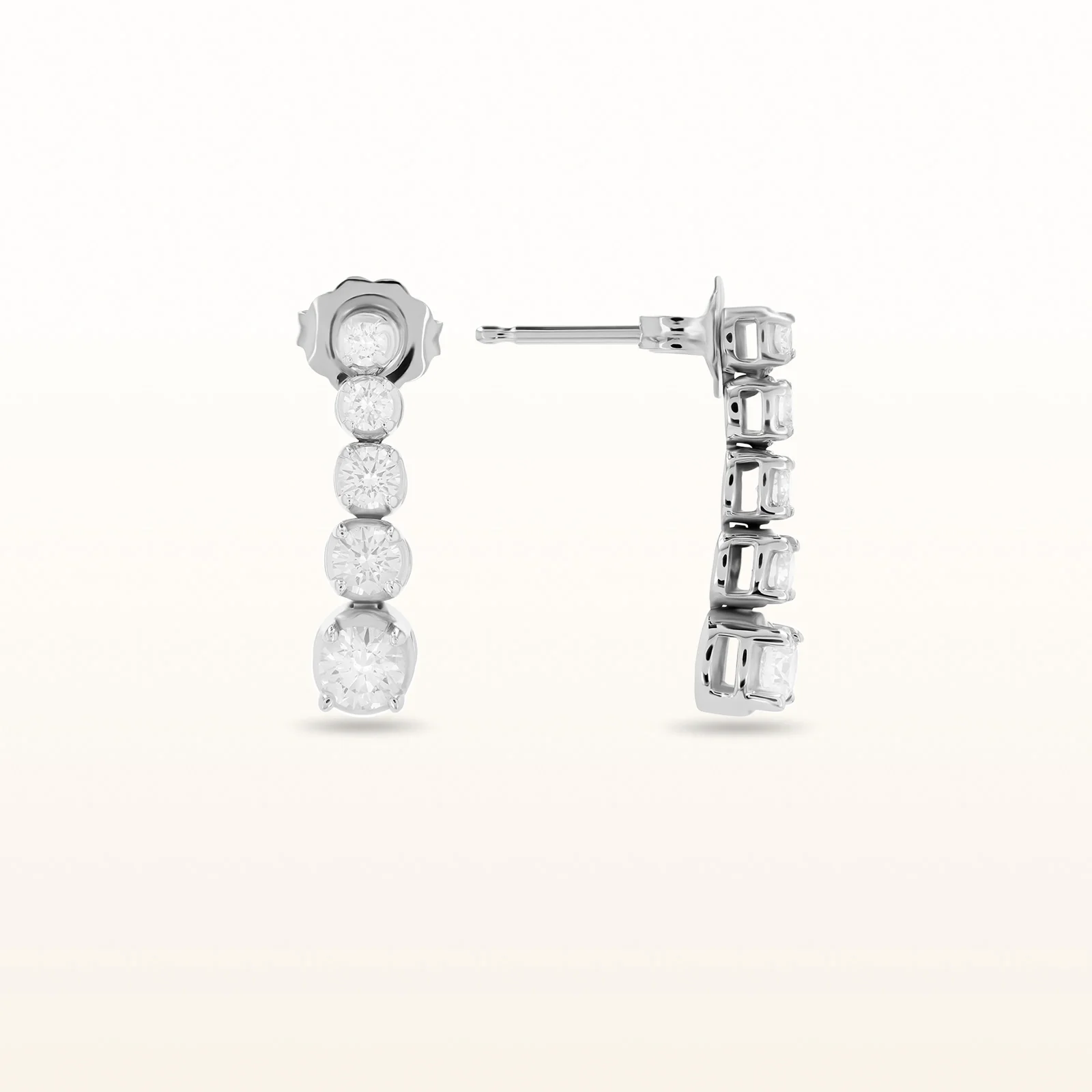 Vertical 5-Stone Diamond Journey Earrings - Image 5