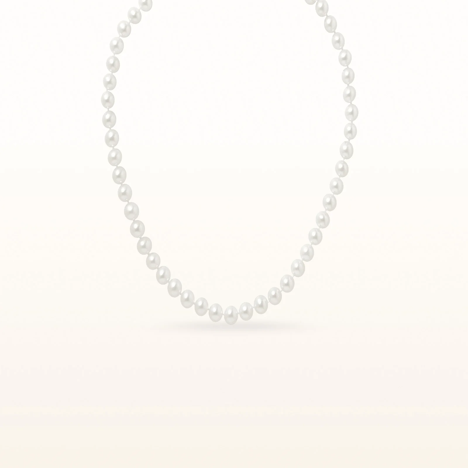 White Cultured Freshwater Pearl Necklace with Sterling Silver Filigree Clasp - Image 13