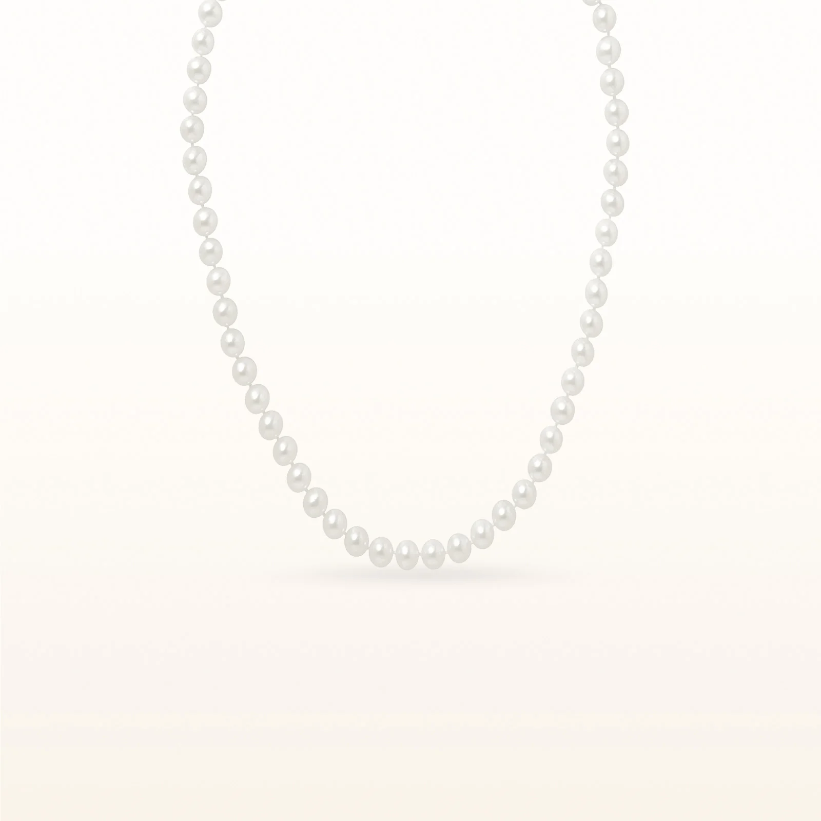 White Cultured Freshwater Pearl Necklace with Sterling Silver Filigree Clasp - Image 14