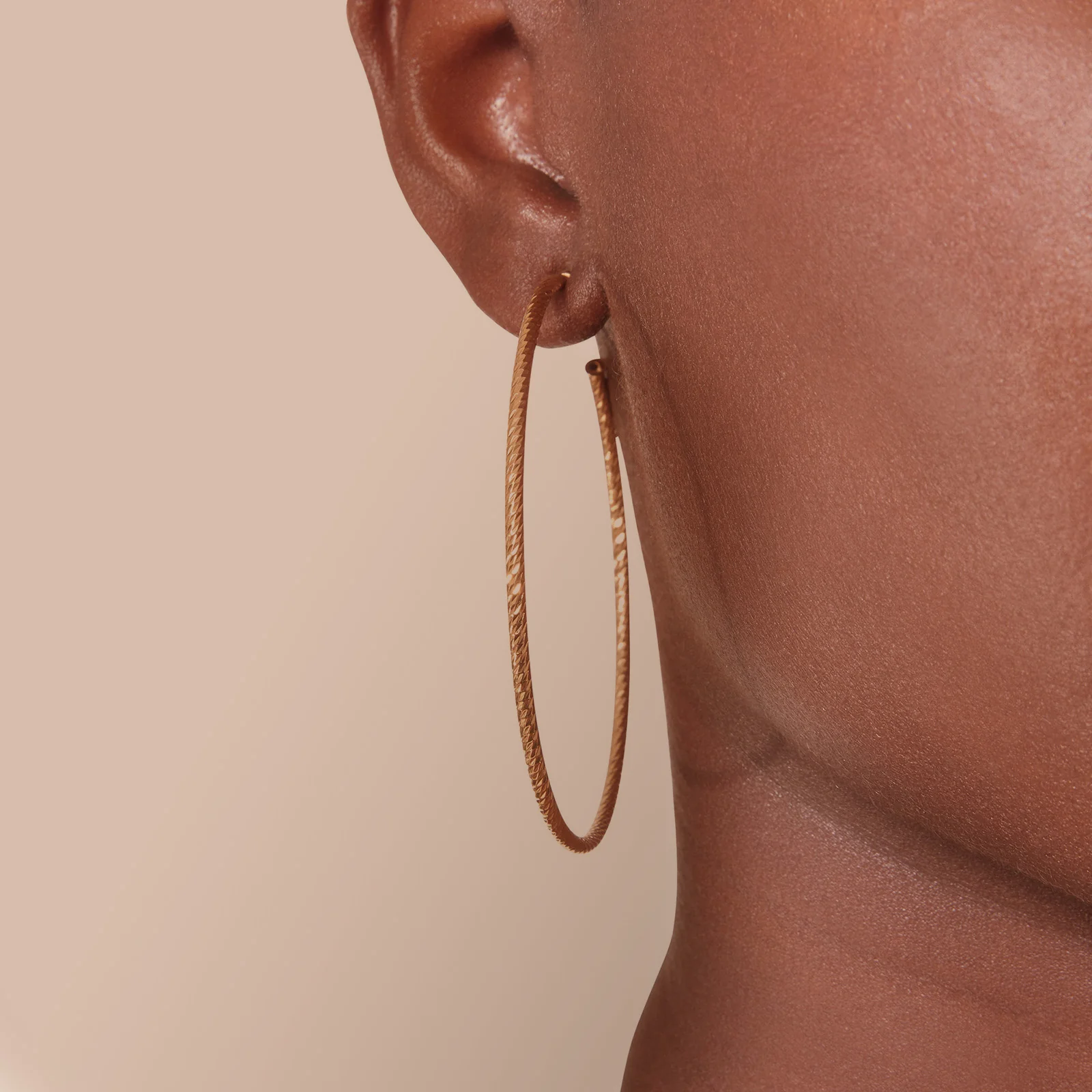 Yellow Gold Plated 925 Sterling Silver 2.5-Inch Diamond Cut Hoop Earrings - Image 5